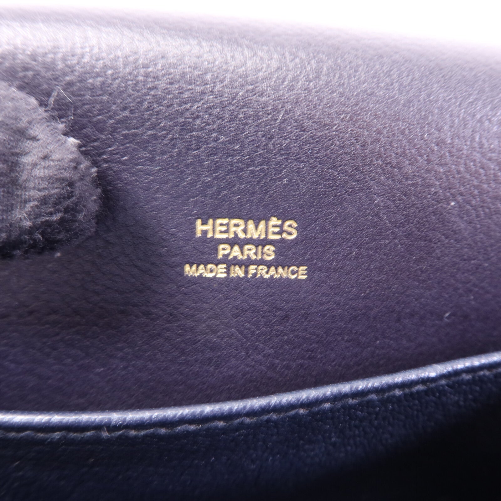 HERMES Evergrain皮革Roulis Mini金扣肩背袋Bleu Indigo