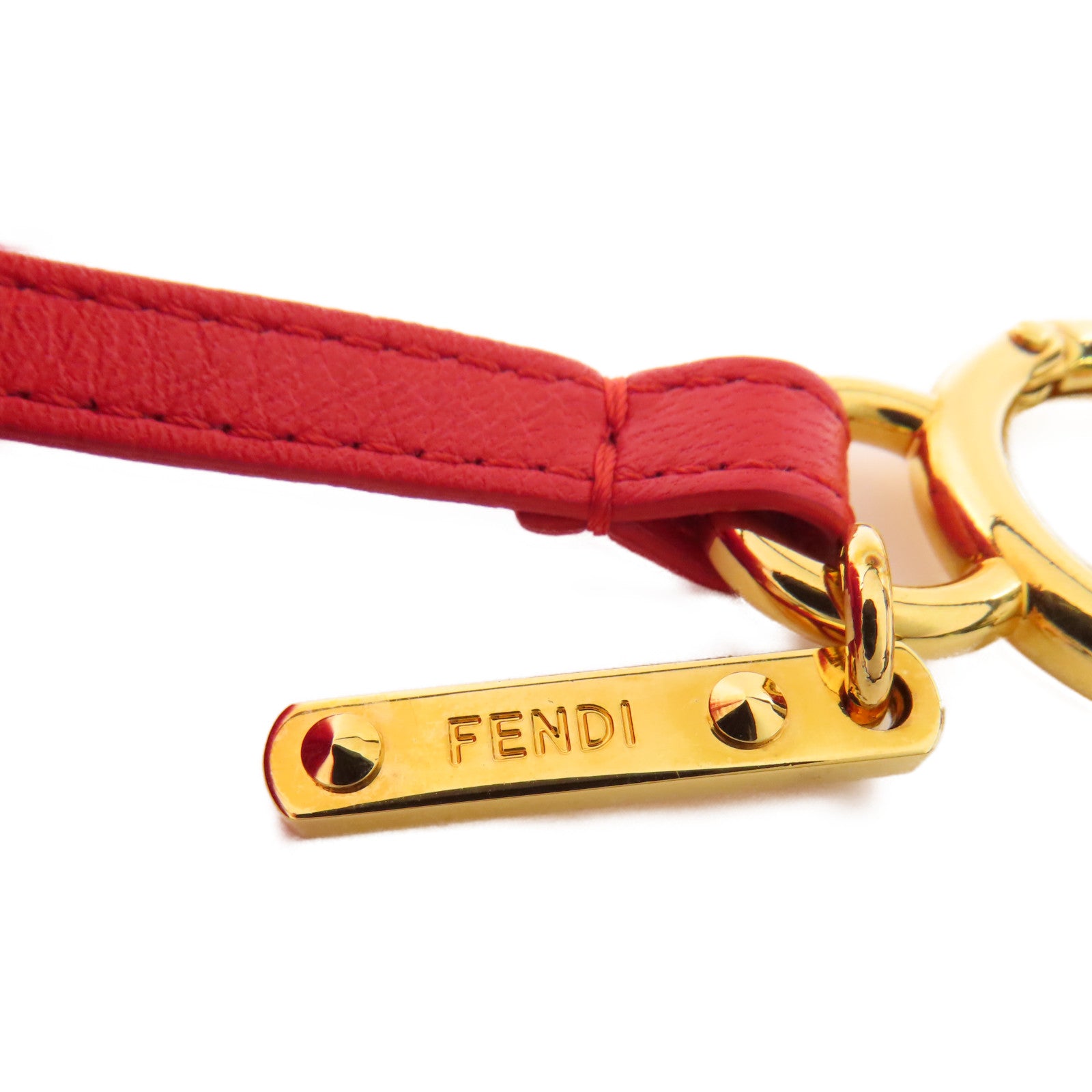 FENDI 毛皮Charm金扣掛飾