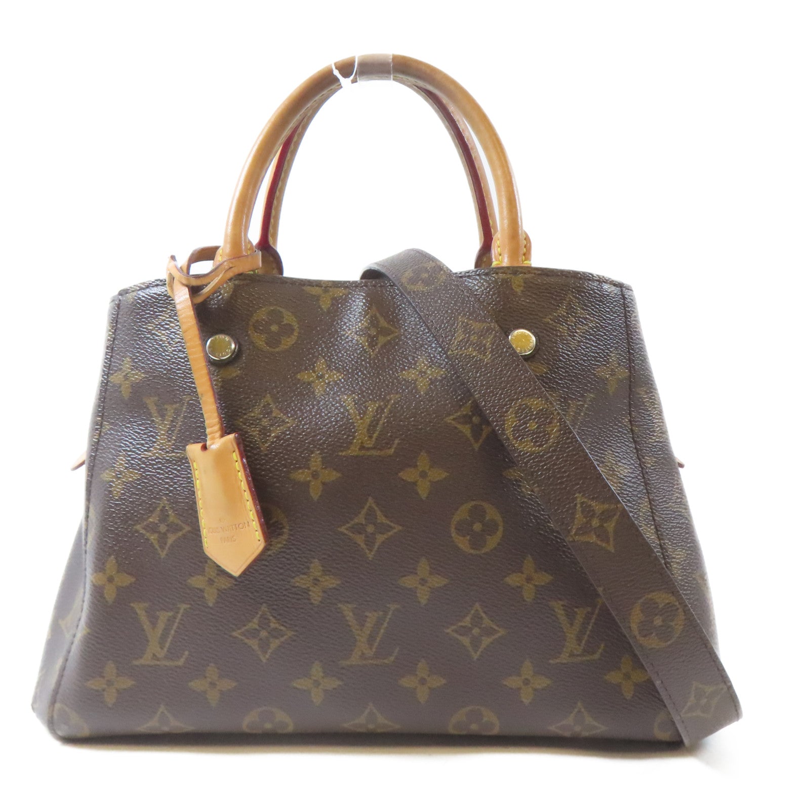 LOUIS VUITTON Monogram Montaigne金扣手挽肩背兩用袋啡色