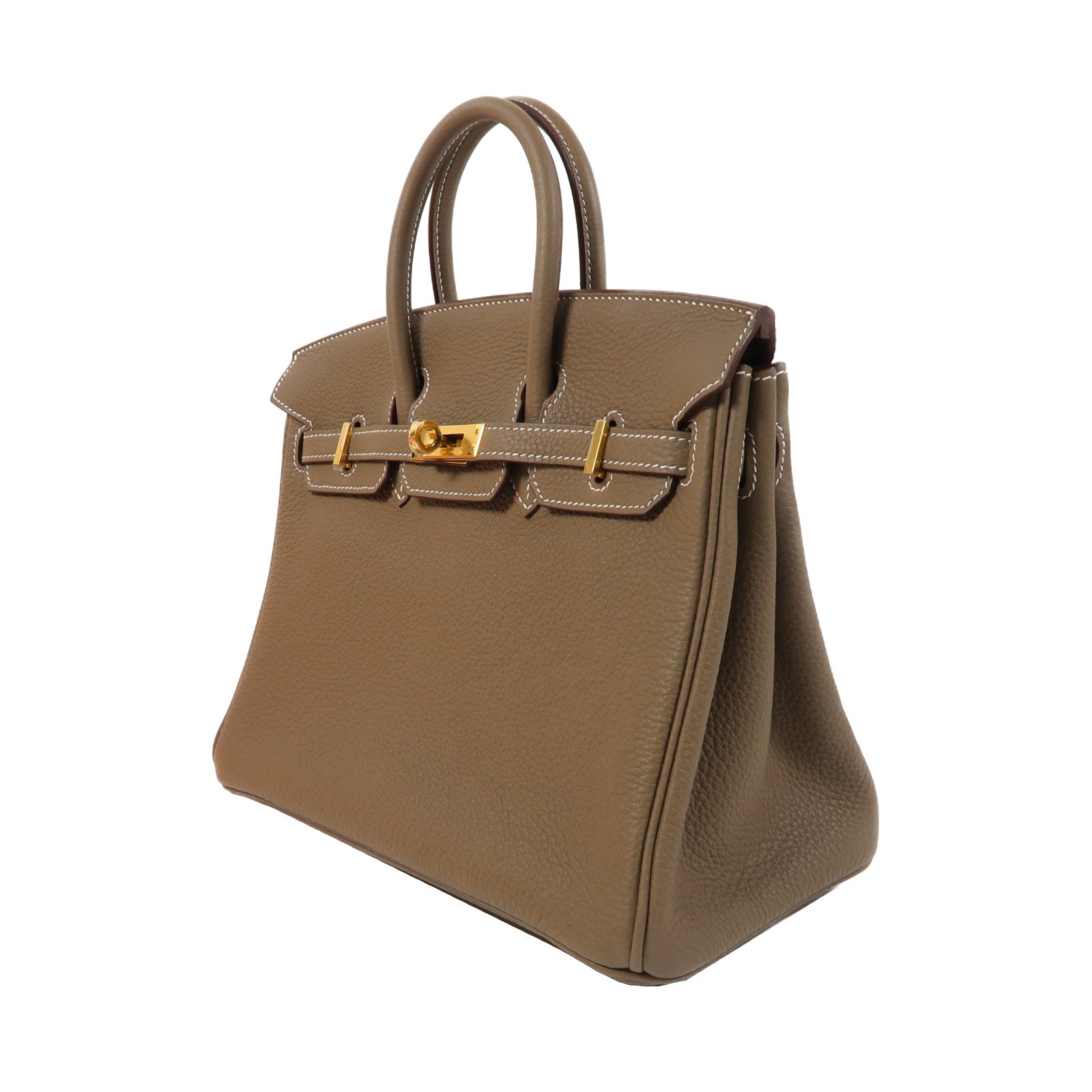 HERMES Togo皮革Birkin 25金扣手挽袋Etoupe大象灰色