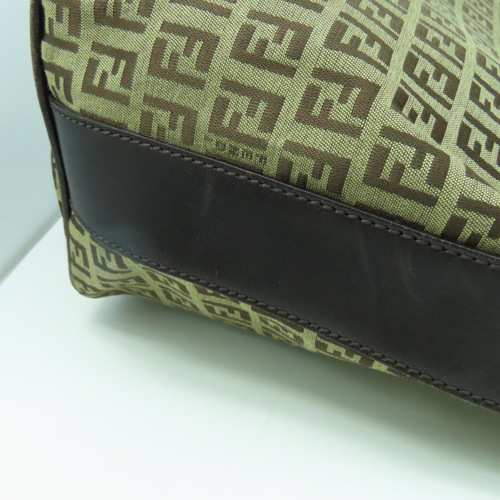 FENDI 帆布Shoulder Bag銀扣肩背袋啡色
