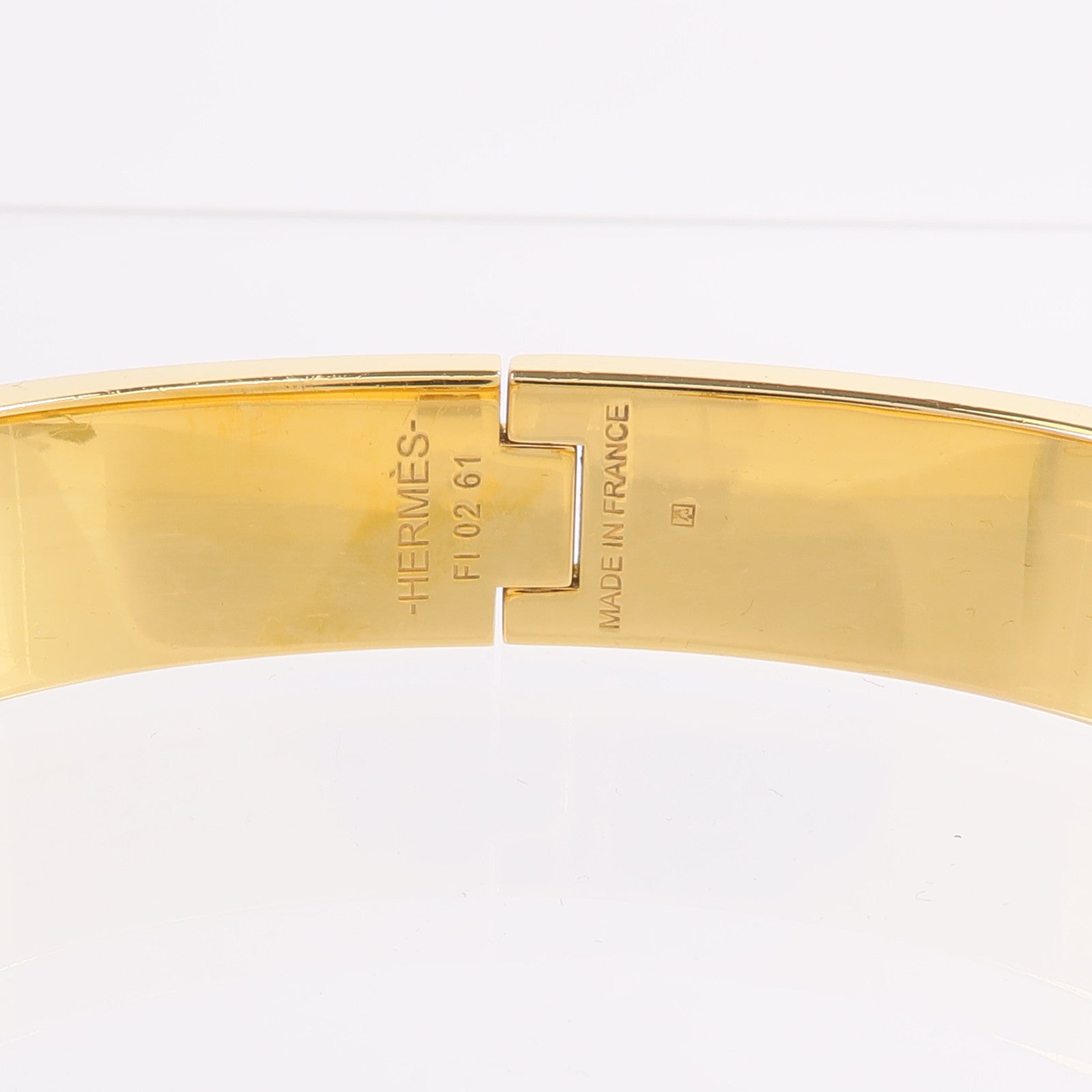 HERMES 金屬/琺瑯Clic H Bracelet手鐲Creme