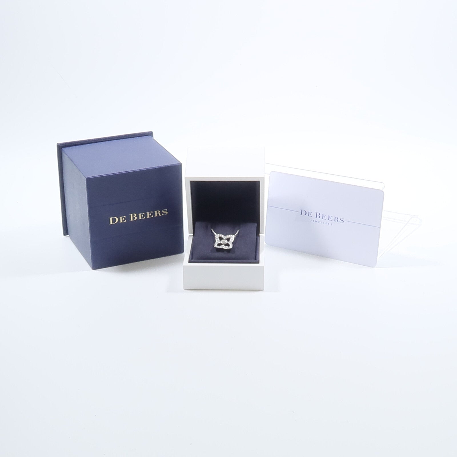 JEWELRY 18K白金De Beers Lotus鑽石項鍊