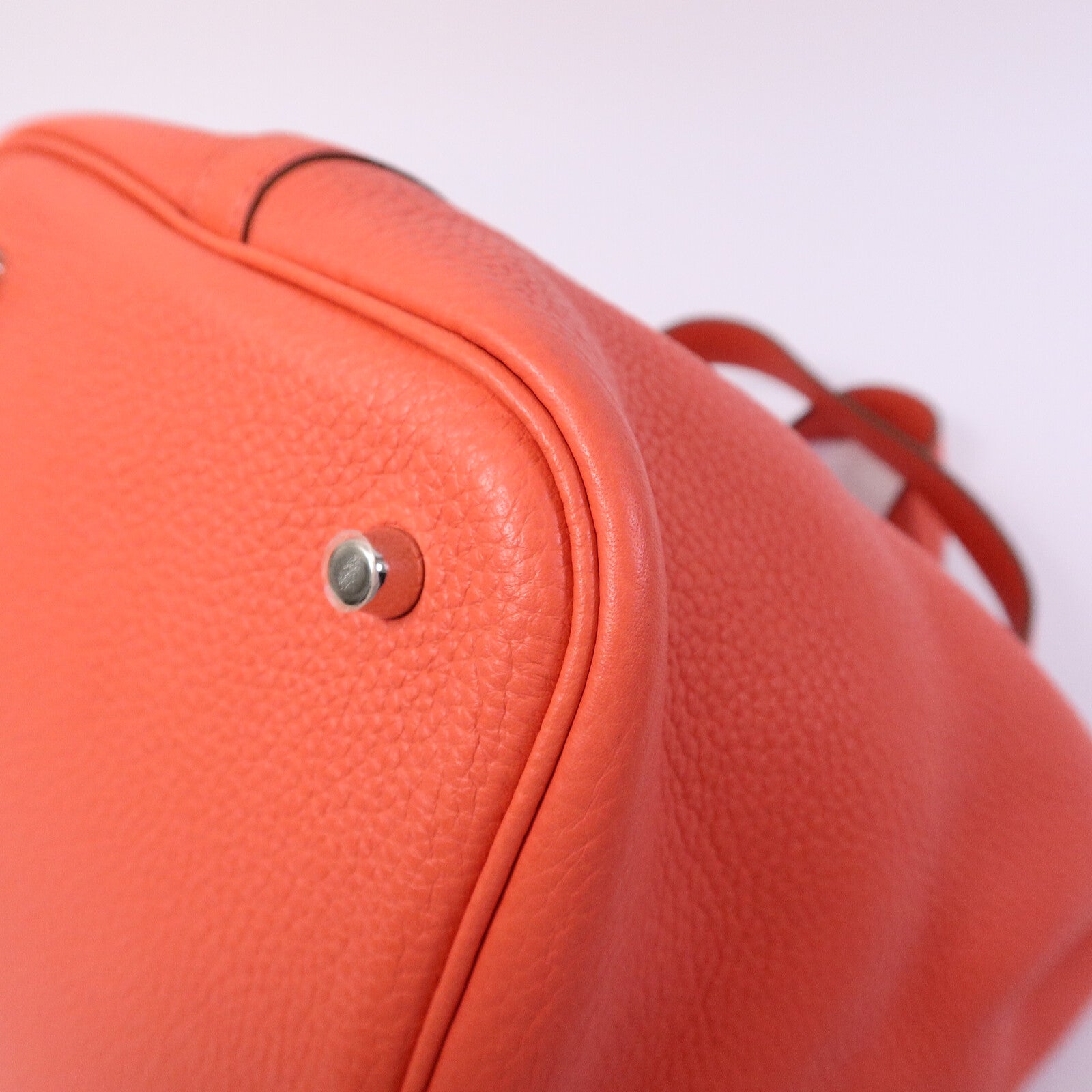 HERMES Clemence皮革Picotin MM扣手挽袋Rose Jaipur
