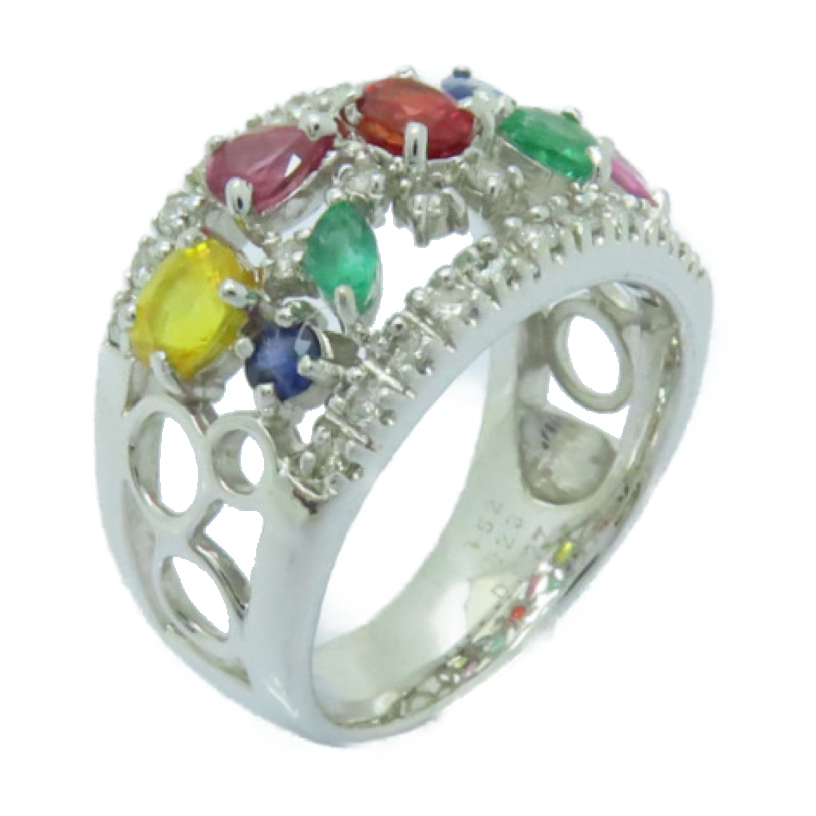 JEWELRY **【激減優惠】18K白金Ring0.037/0.23/1.52ct鑽石戒指彩色US#5.75