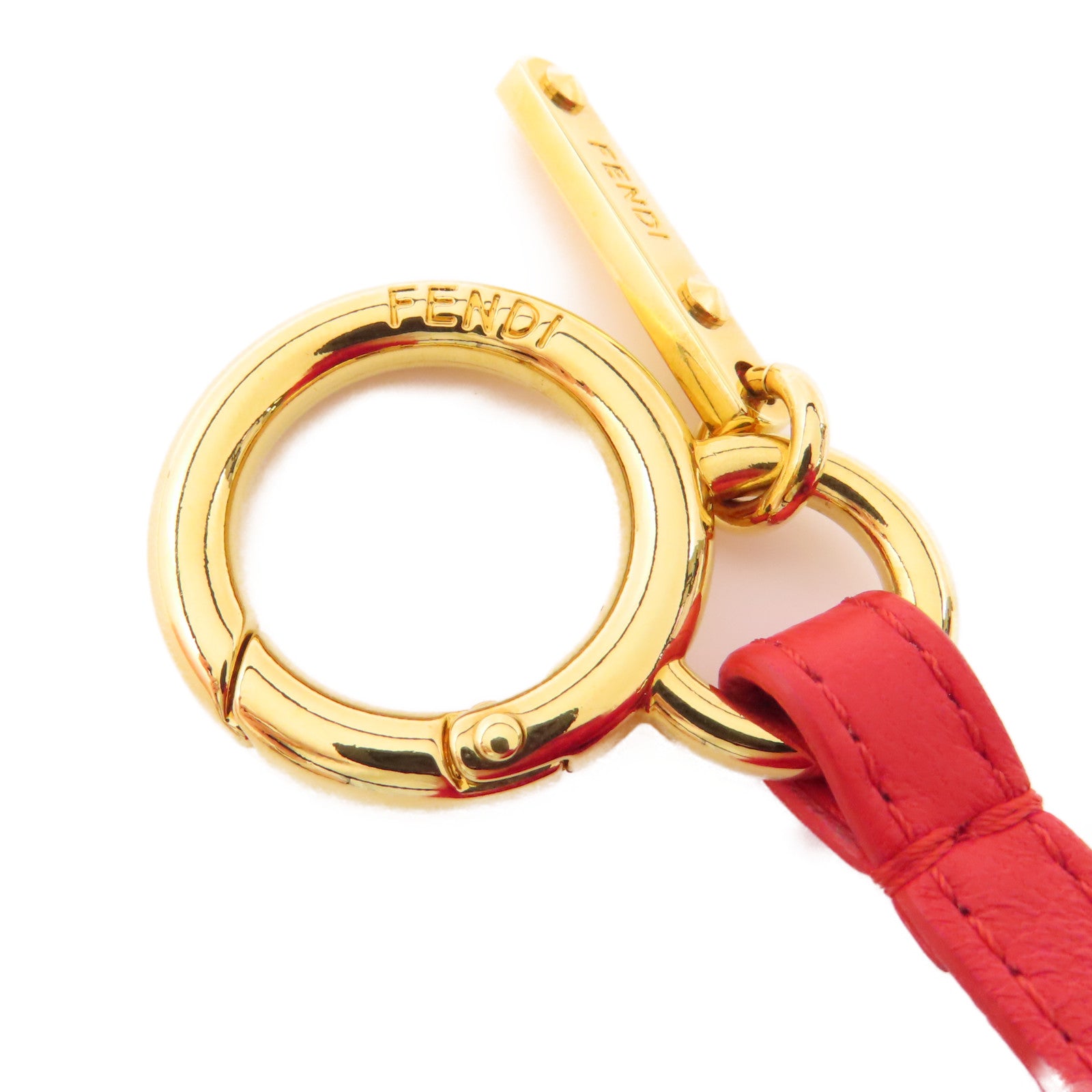 FENDI 毛皮Charm金扣掛飾