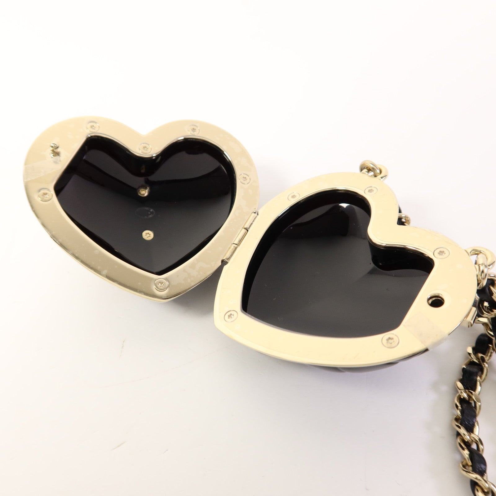 CHANEL PVC/金屬/皮革Heart Charm With Chain金扣掛飾