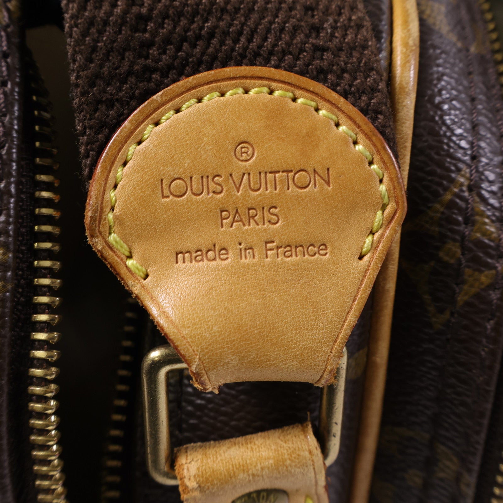 LOUIS VUITTON Monogram Reporter PM金扣肩背袋棕色