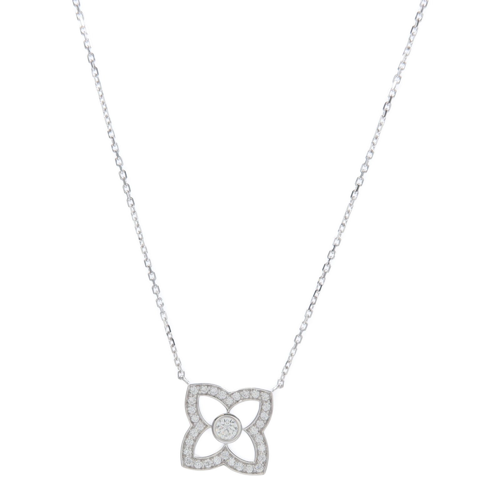 JEWELRY 18K白金De Beers Lotus鑽石項鍊