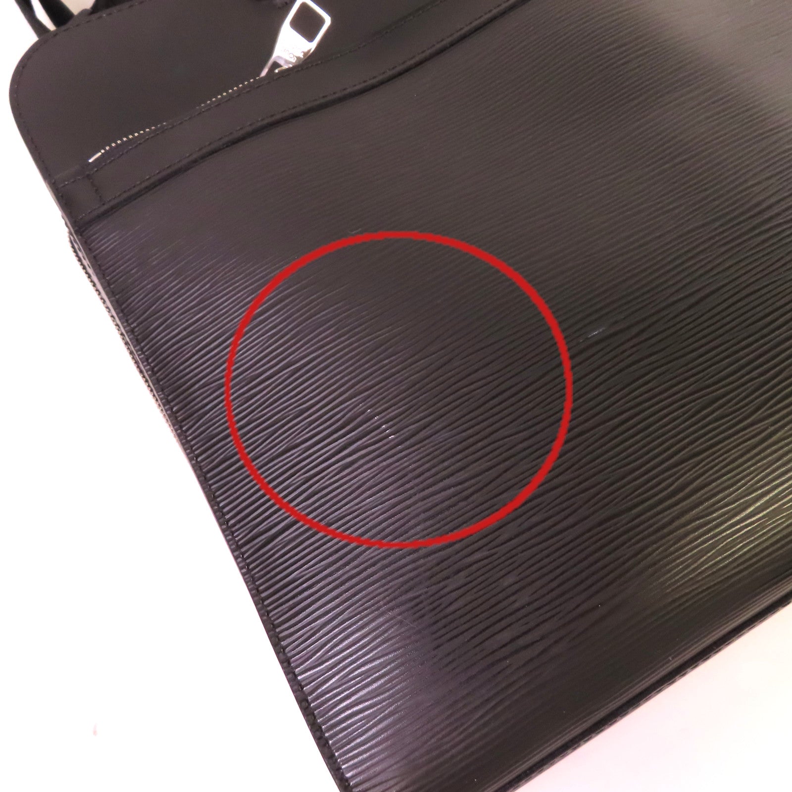 LOUIS VUITTON 【激減優惠】Epi Bassano MM Business Bag銀扣手挽肩背兩用公事包黑色