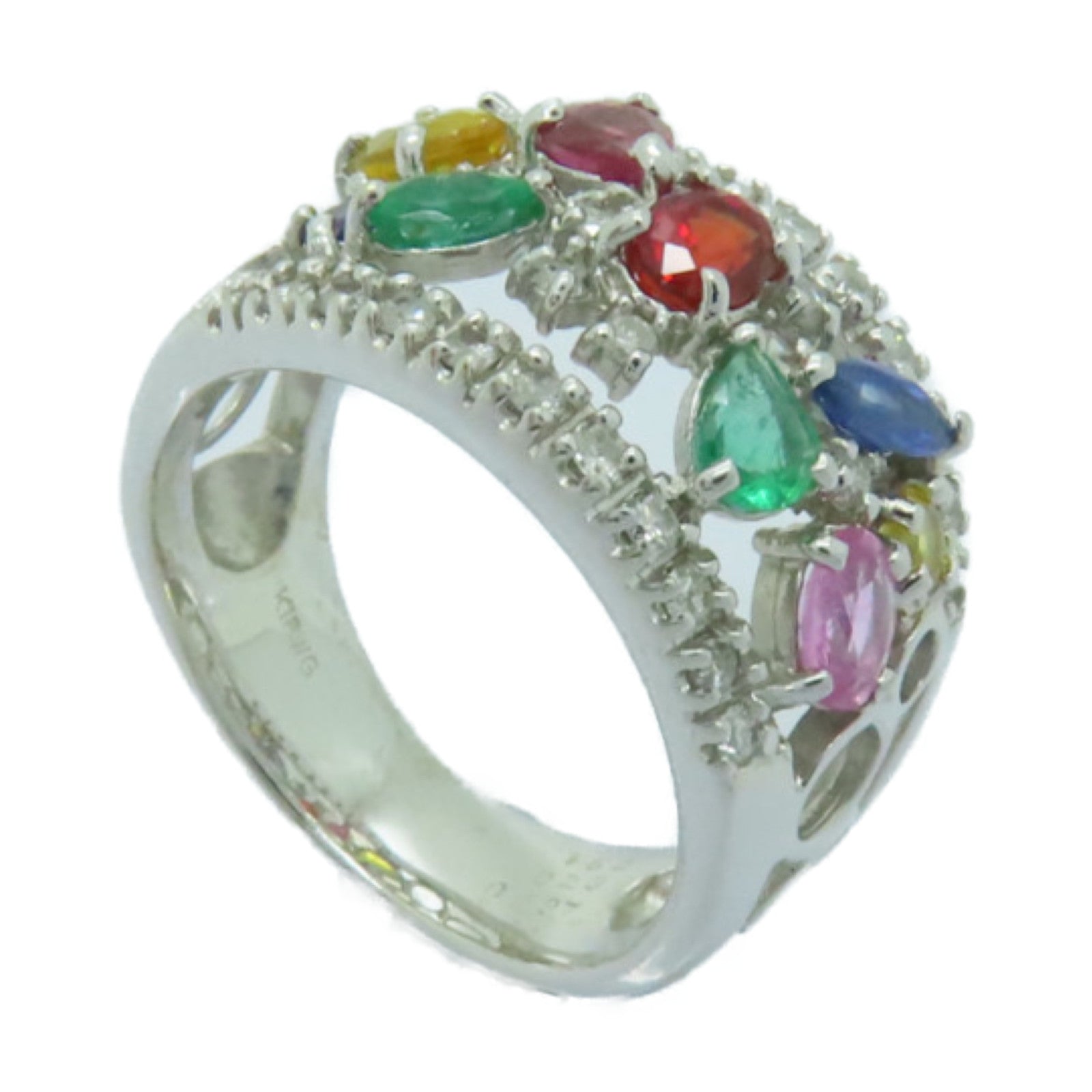 JEWELRY **【激減優惠】18K白金Ring0.037/0.23/1.52ct鑽石戒指彩色US#5.75