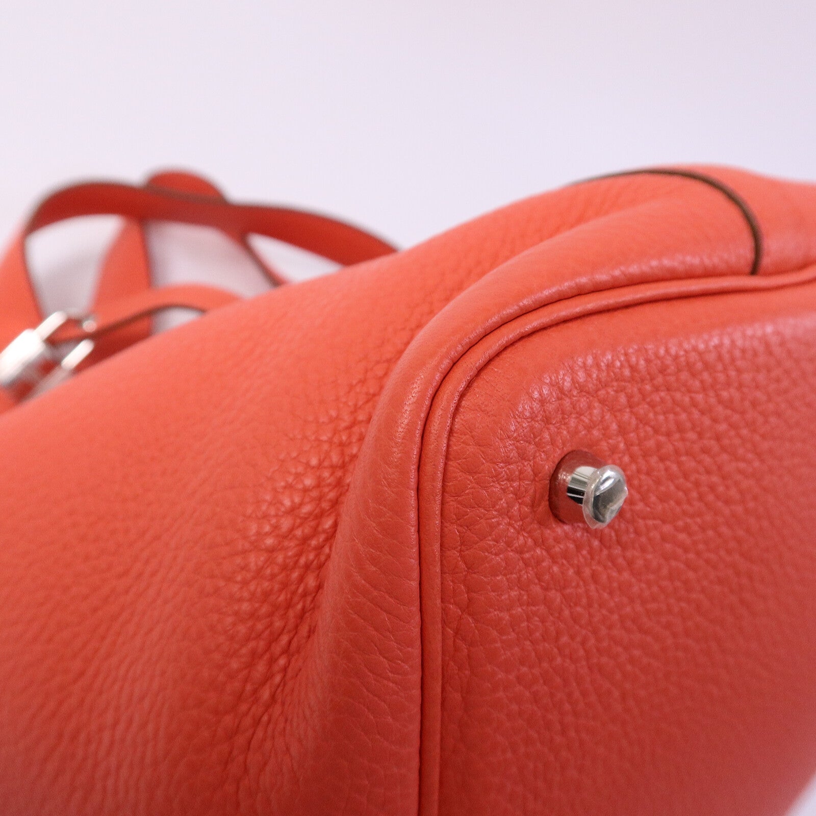 HERMES Clemence皮革Picotin MM扣手挽袋Rose Jaipur
