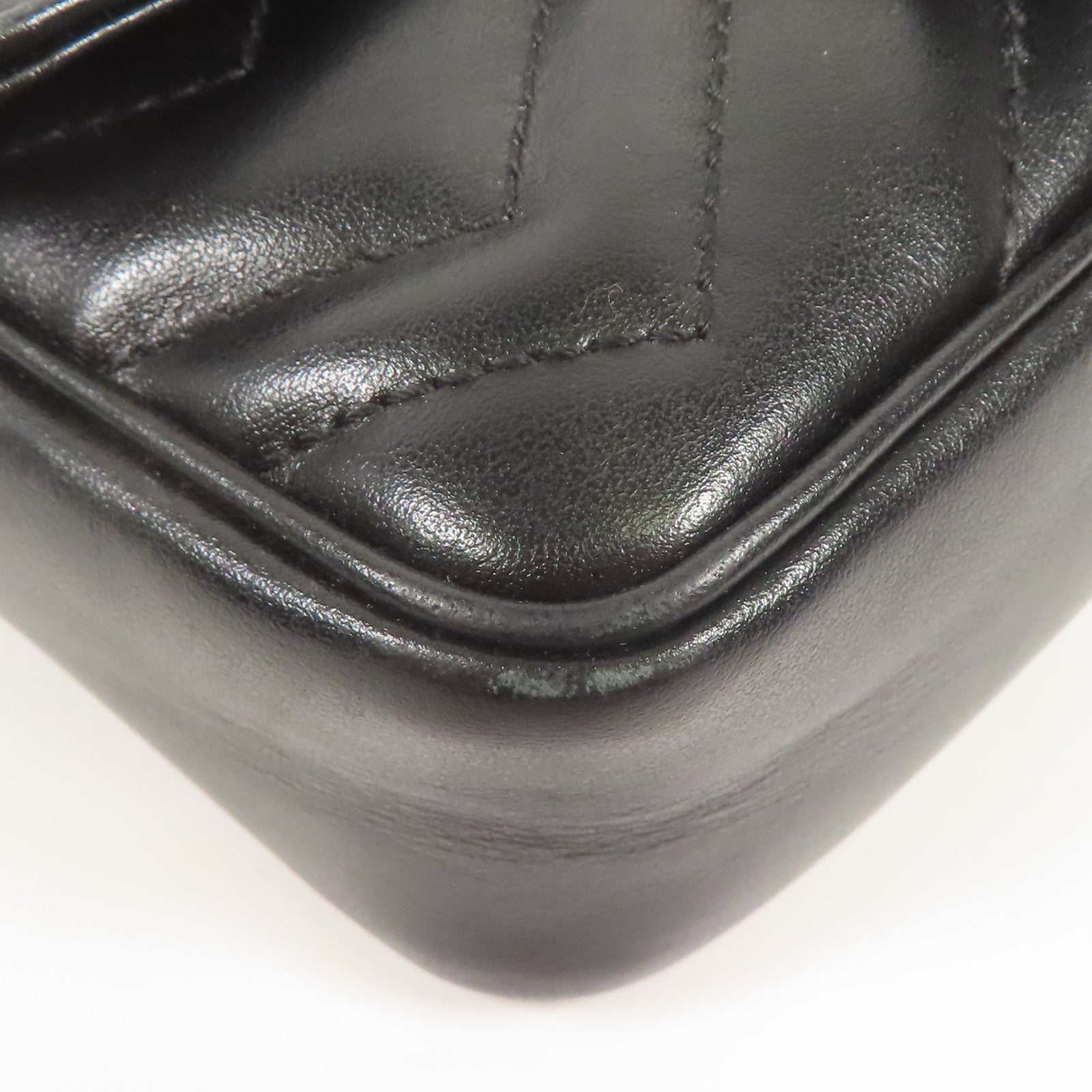 GUCCI 牛皮皮革GG Marmont Super Mini金扣鏈帶肩背袋