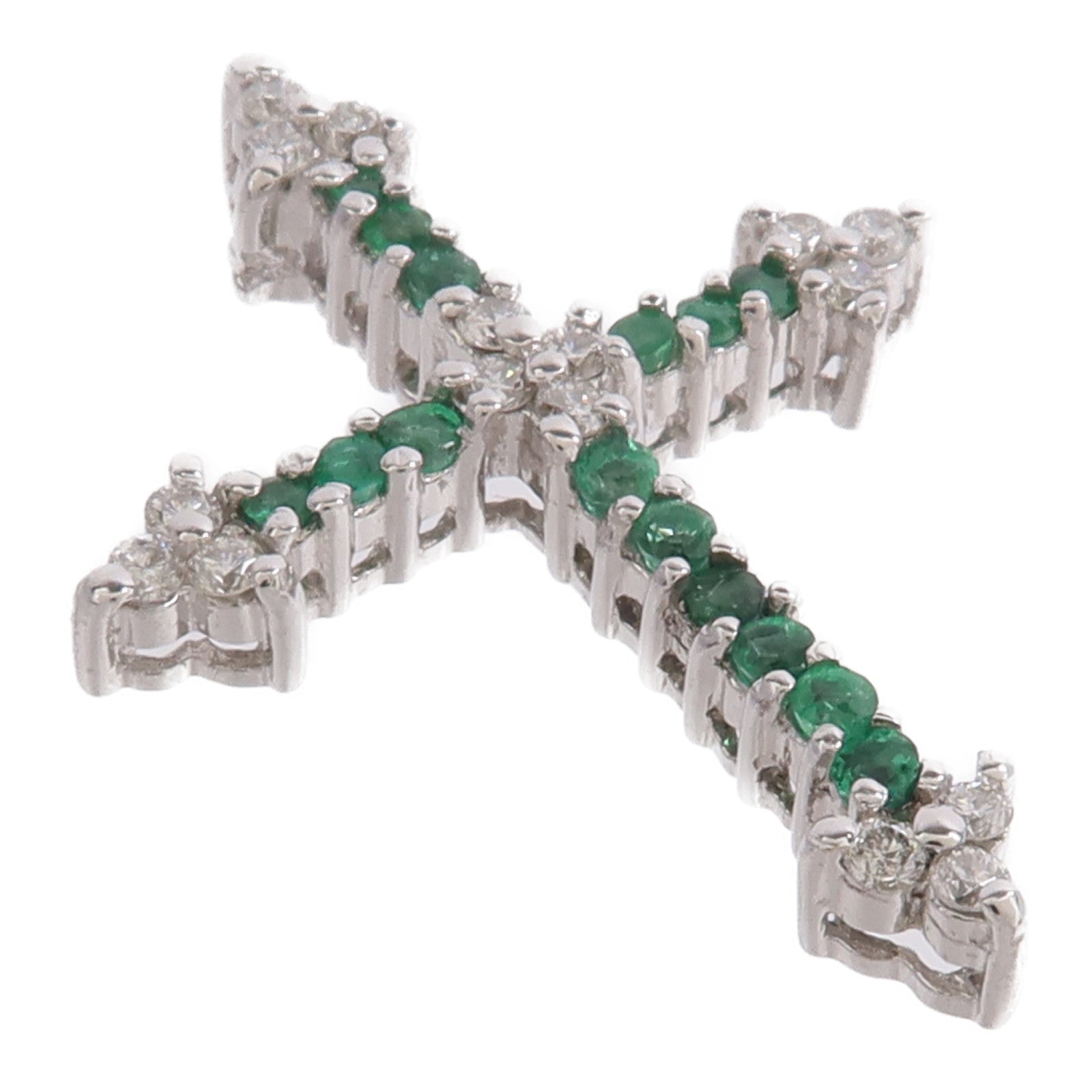 JEWELRY 18K白金Emerald Diamond Pendant Top綠寶石/鑽石吊墜
