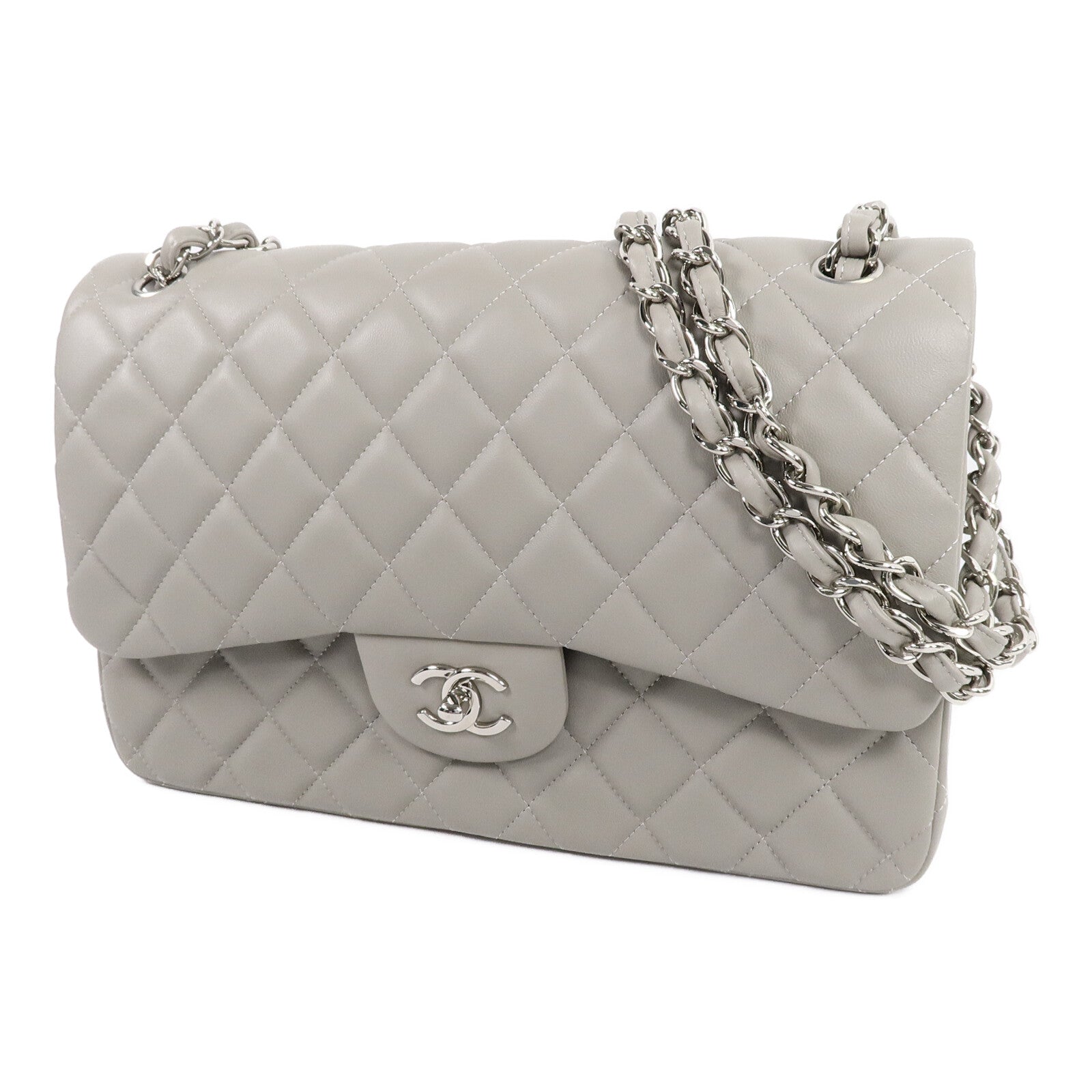 CHANEL 羊皮皮革Large Classic鏈帶肩背袋