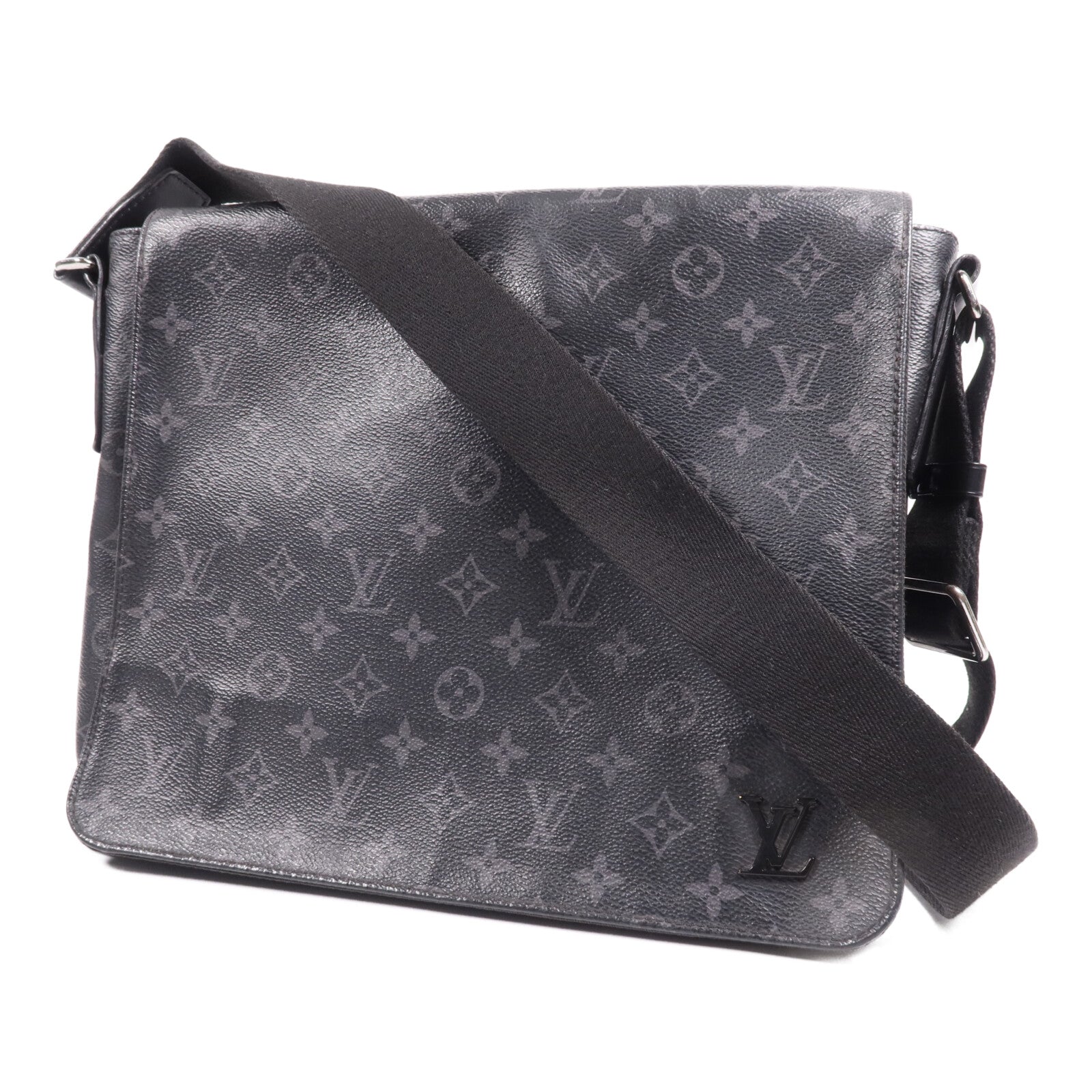 LOUIS VUITTON Monogram Eclipse District PM銀扣肩背袋