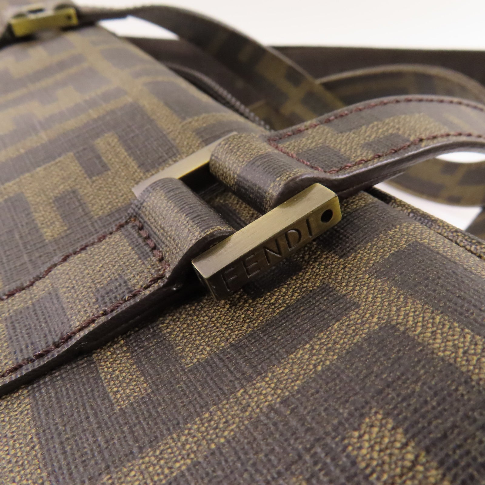 FENDI 塗層帆布Briefcase銀扣手挽肩背兩用袋