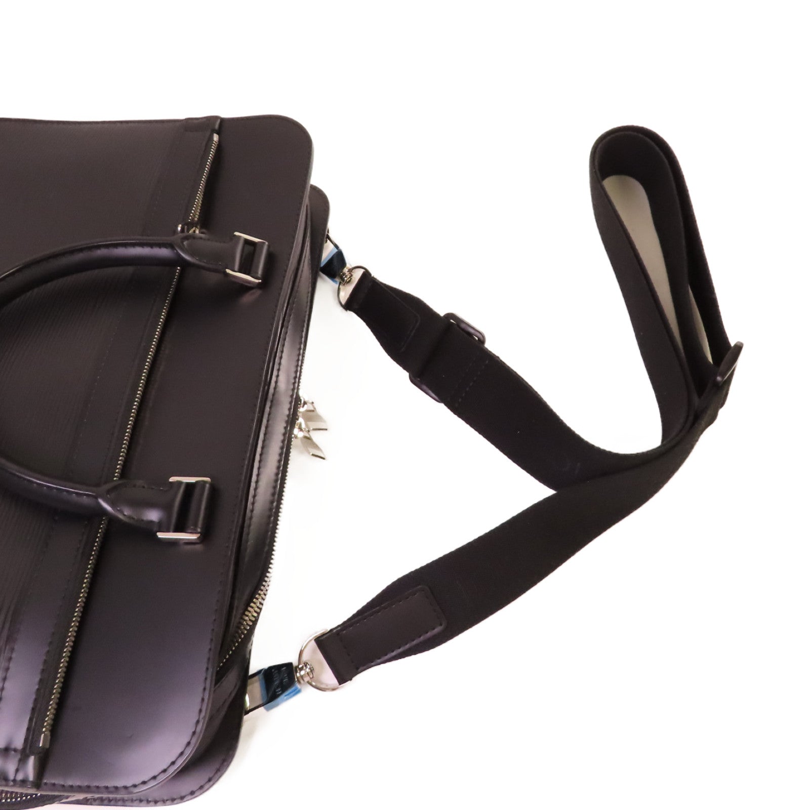 LOUIS VUITTON 【激減優惠】Epi Bassano MM Business Bag銀扣手挽肩背兩用公事包黑色
