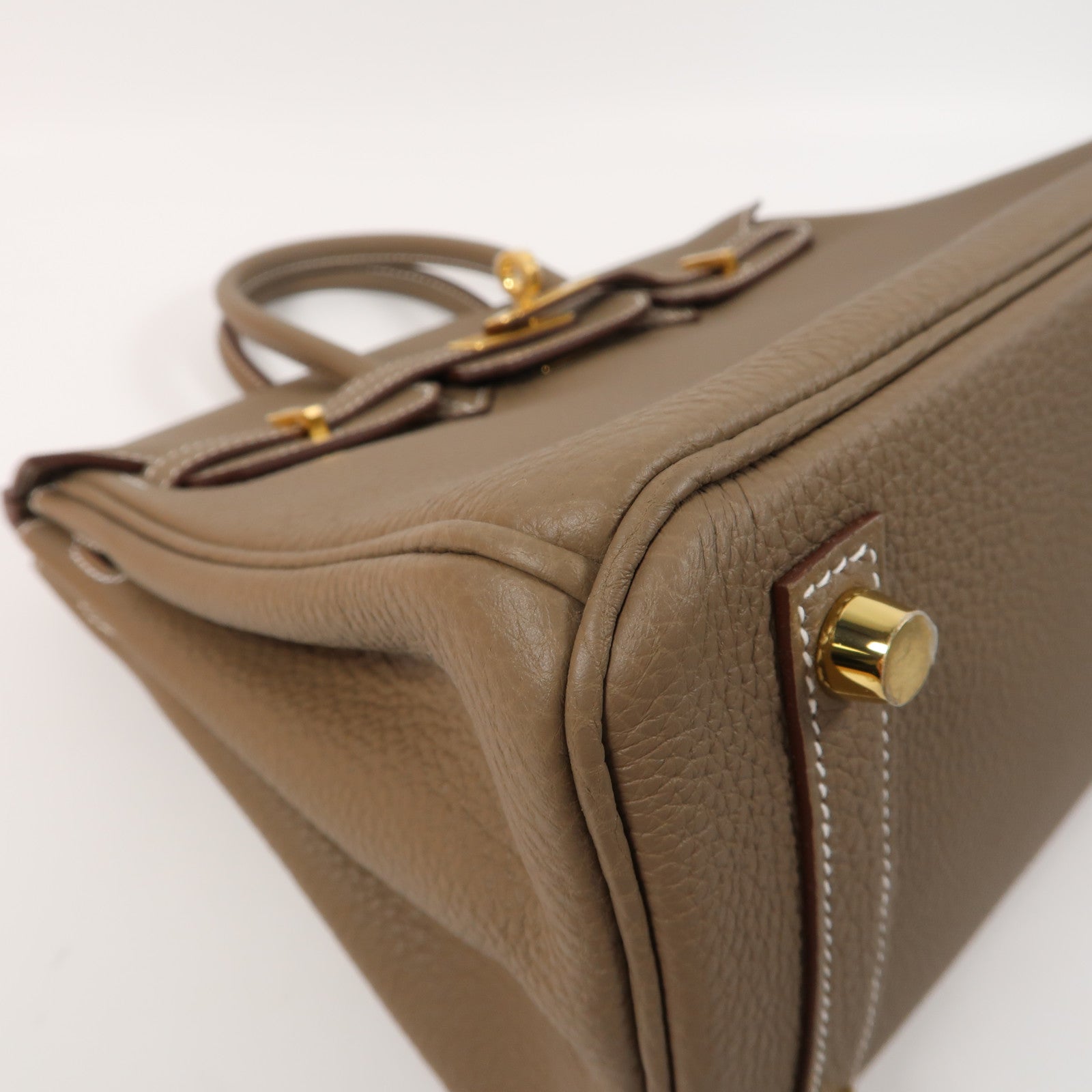 HERMES Togo皮革Birkin 25金扣手挽袋Etoupe大象灰色