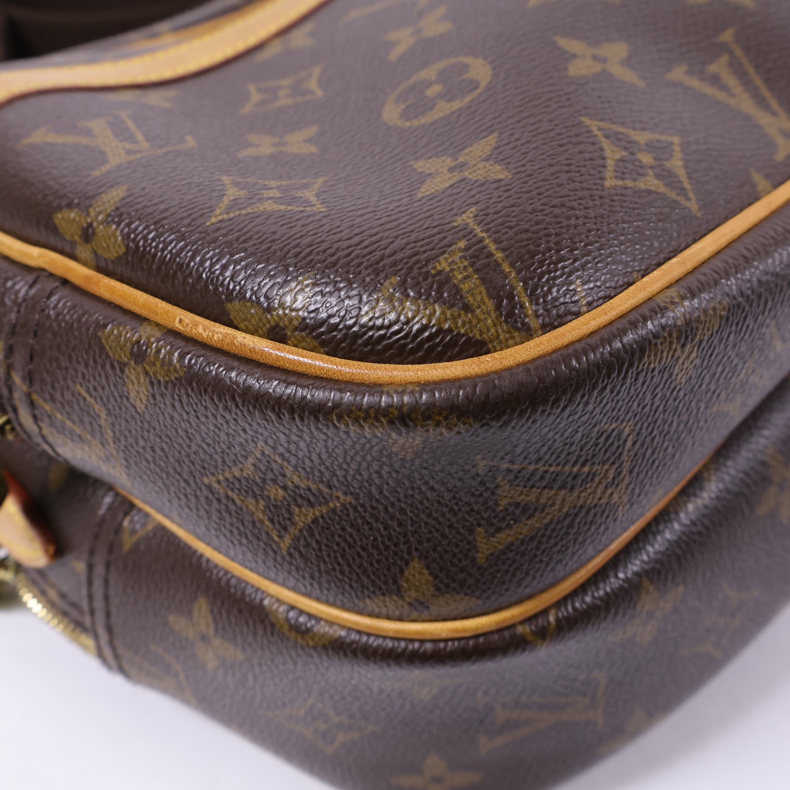 LOUIS VUITTON Monogram Reporter PM金扣肩背袋棕色