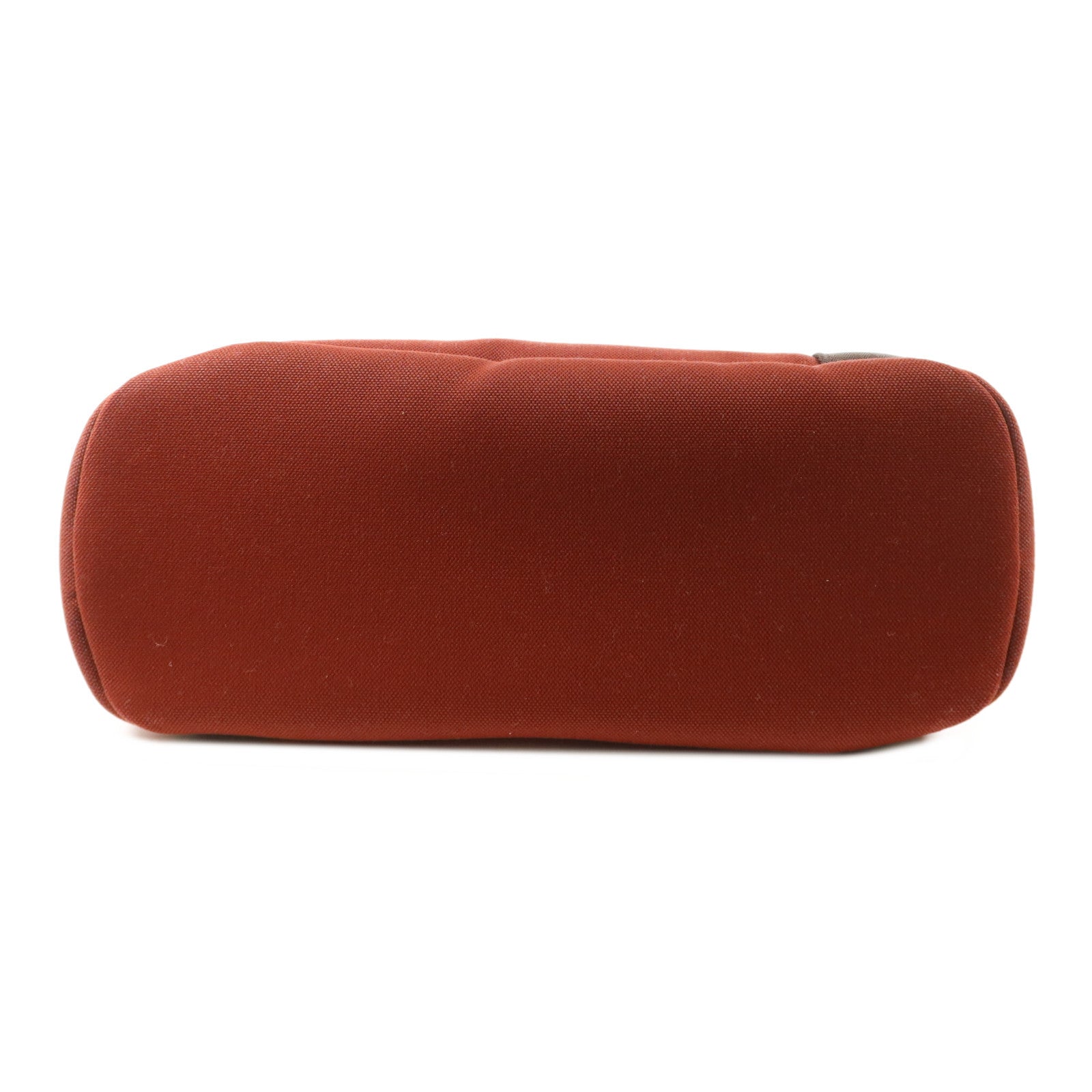 HERMES 【激減優惠】帆布Grooming Bag銀扣手挽肩背兩用袋Rouge H/Chocolate