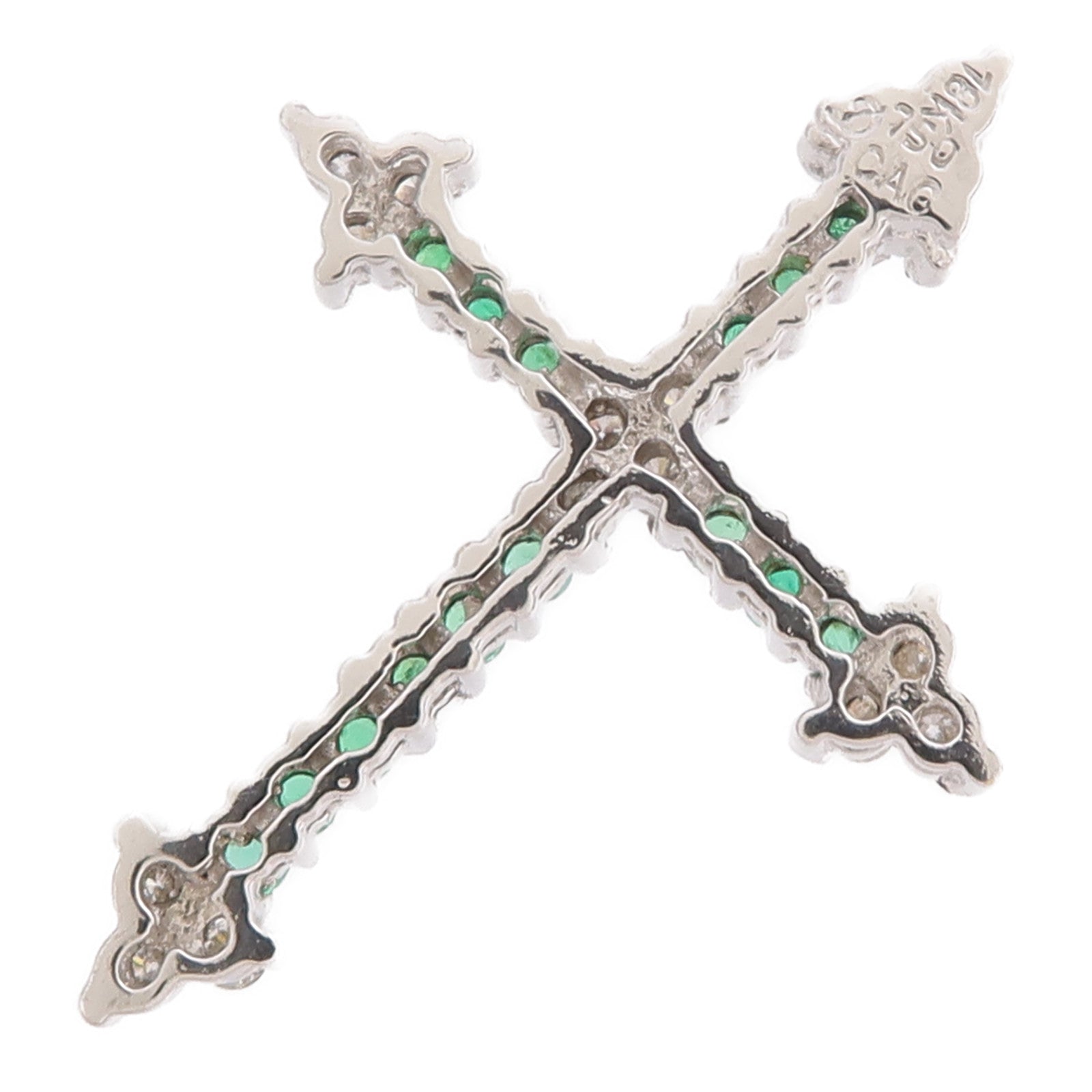 JEWELRY 18K白金Emerald Diamond Pendant Top綠寶石/鑽石吊墜
