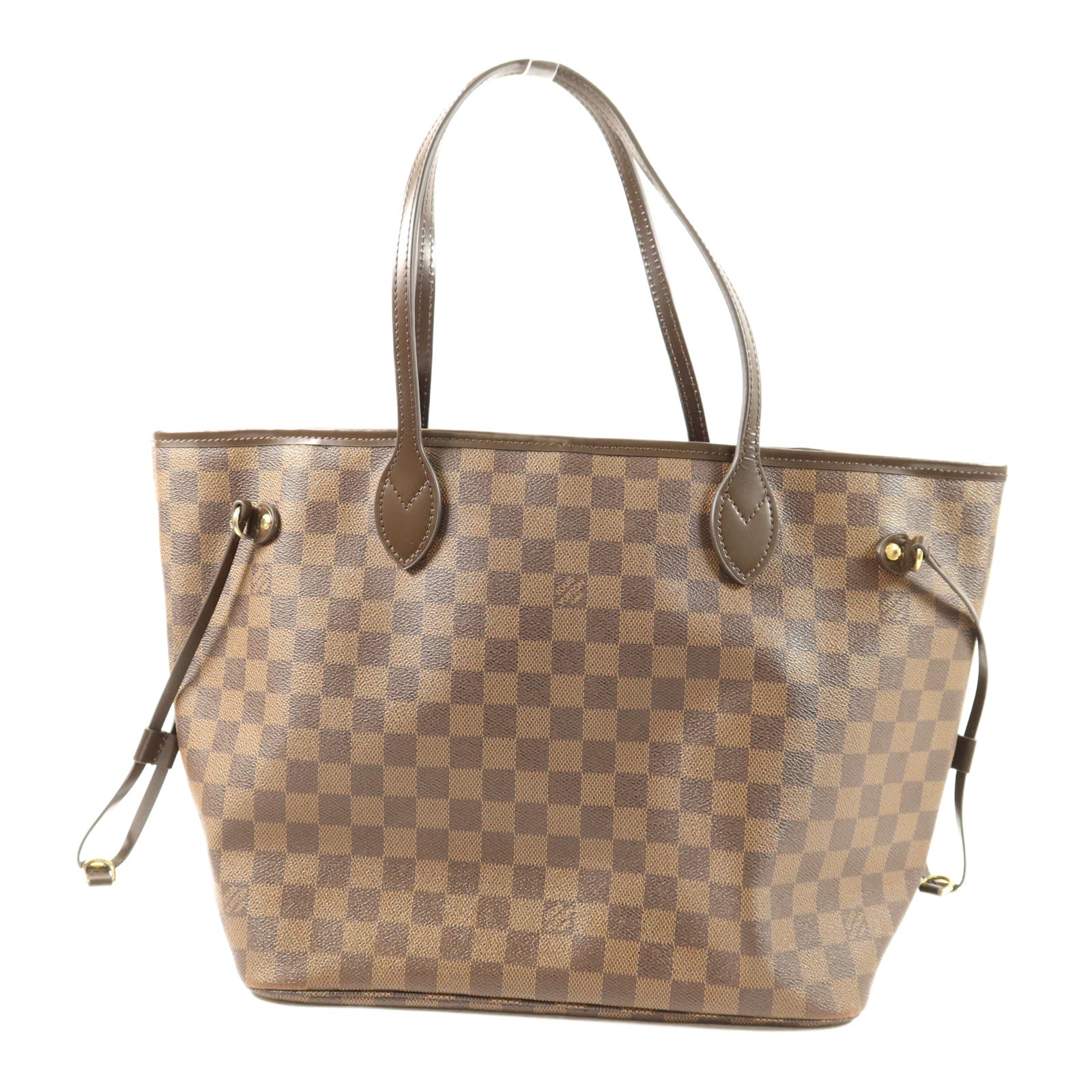 LOUIS VUITTON Damier Neverfull MM金扣手挽袋/肩背袋
