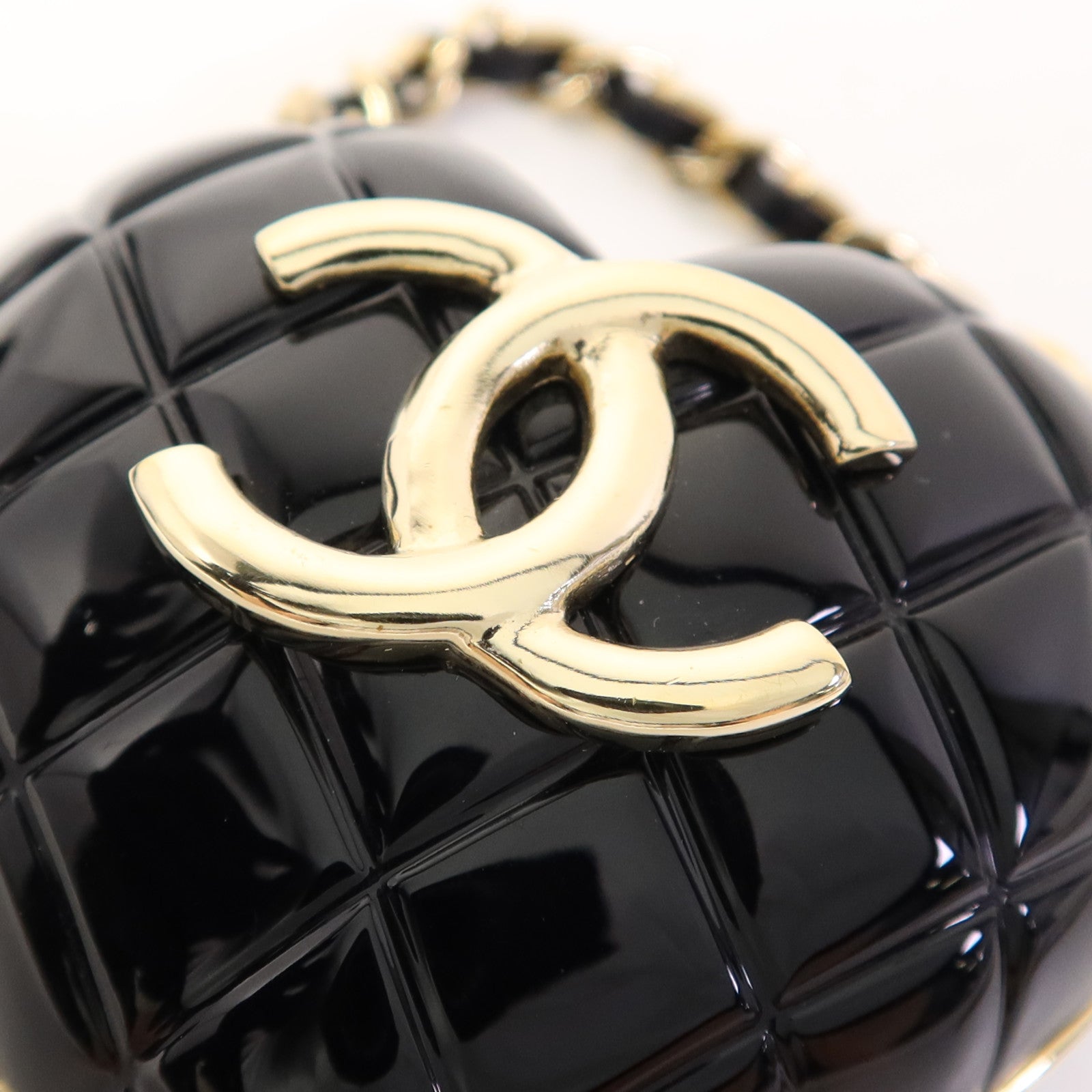 CHANEL PVC/金屬/皮革Heart Charm With Chain金扣掛飾