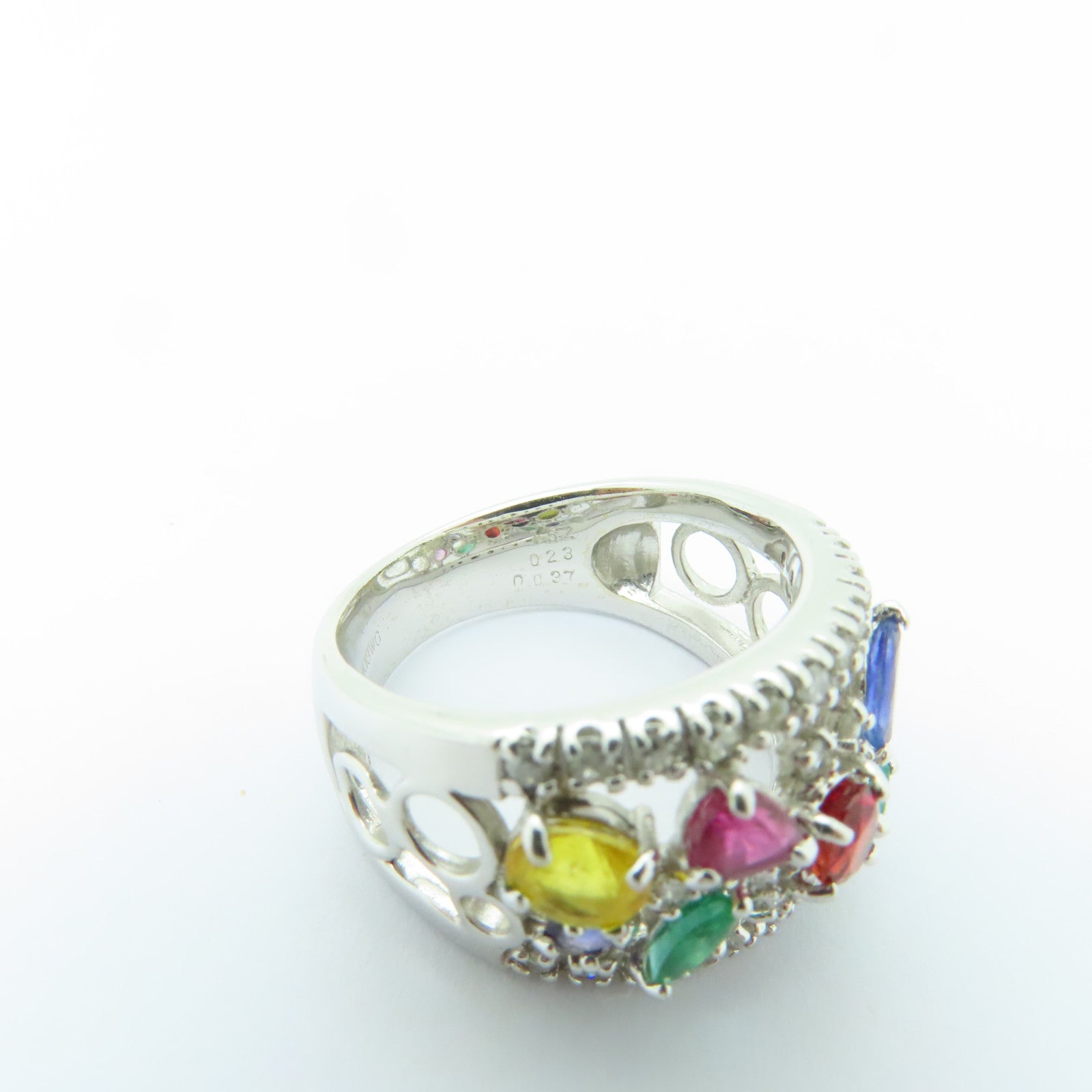 JEWELRY **【激減優惠】18K白金Ring0.037/0.23/1.52ct鑽石戒指彩色US#5.75