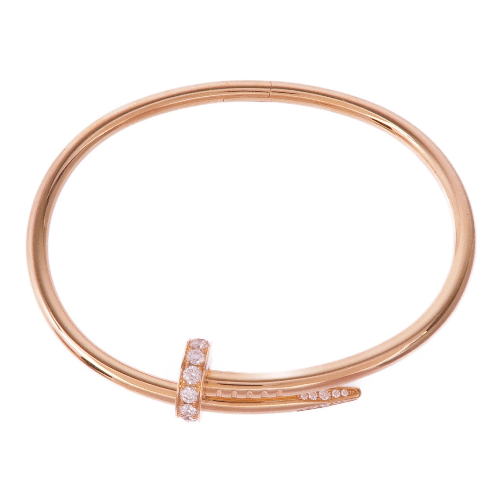 CARTIER 18K玫瑰金Juste un Clou鑽石手鐲Cartier#17