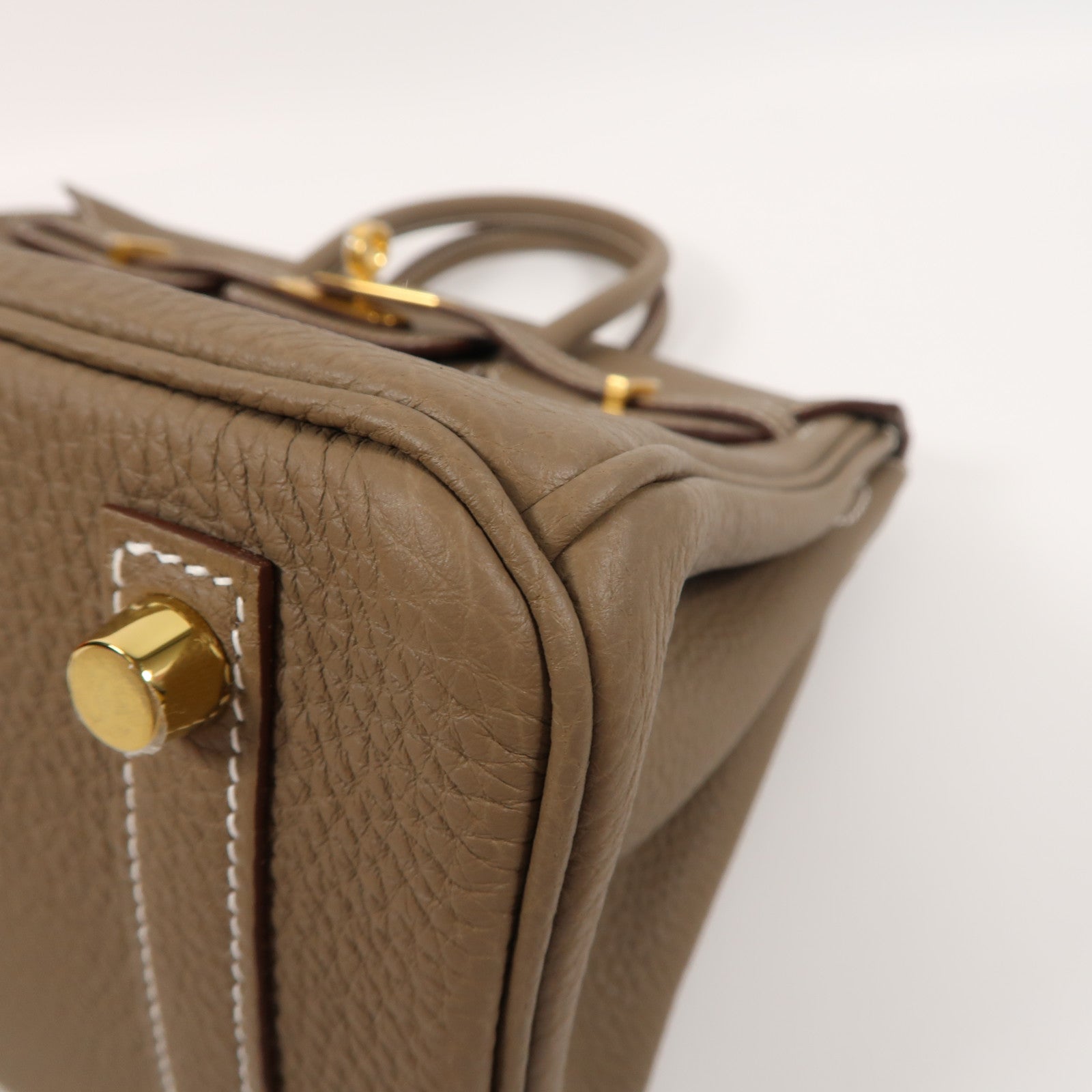 HERMES Togo皮革Birkin 25金扣手挽袋Etoupe大象灰色