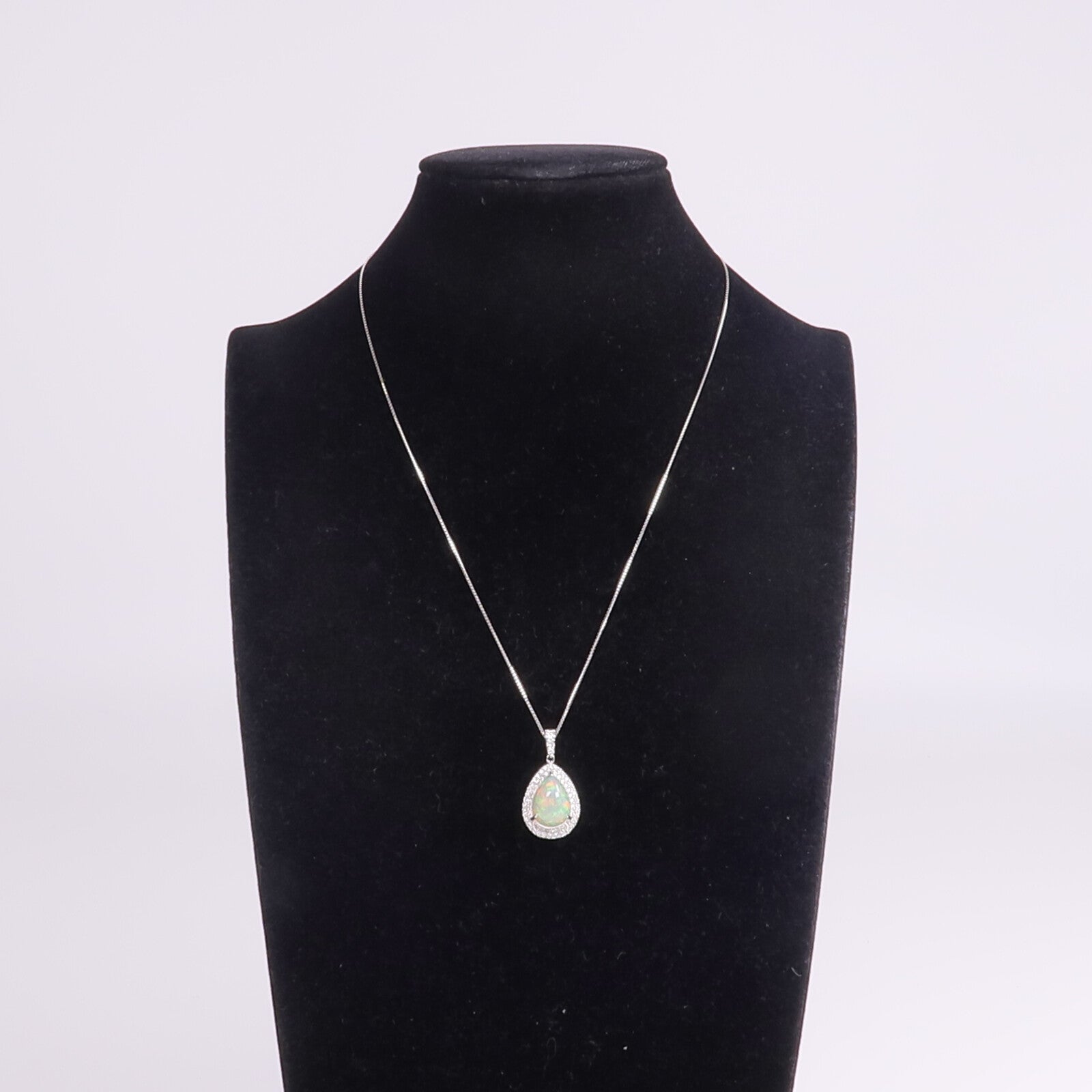 JEWELRY PT900/PT850鉑金Opal Diamond Necklace蛋白石/鑽石項鍊