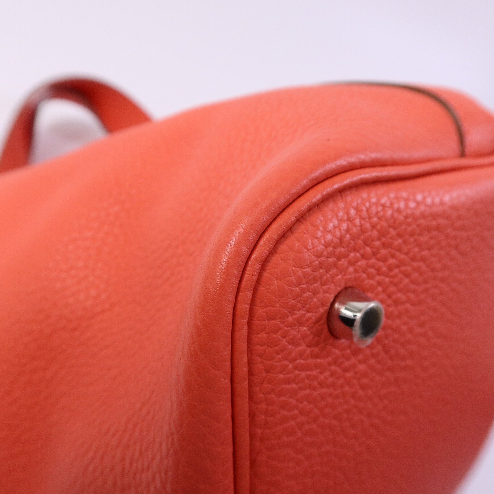 HERMES Clemence皮革Picotin MM扣手挽袋Rose Jaipur