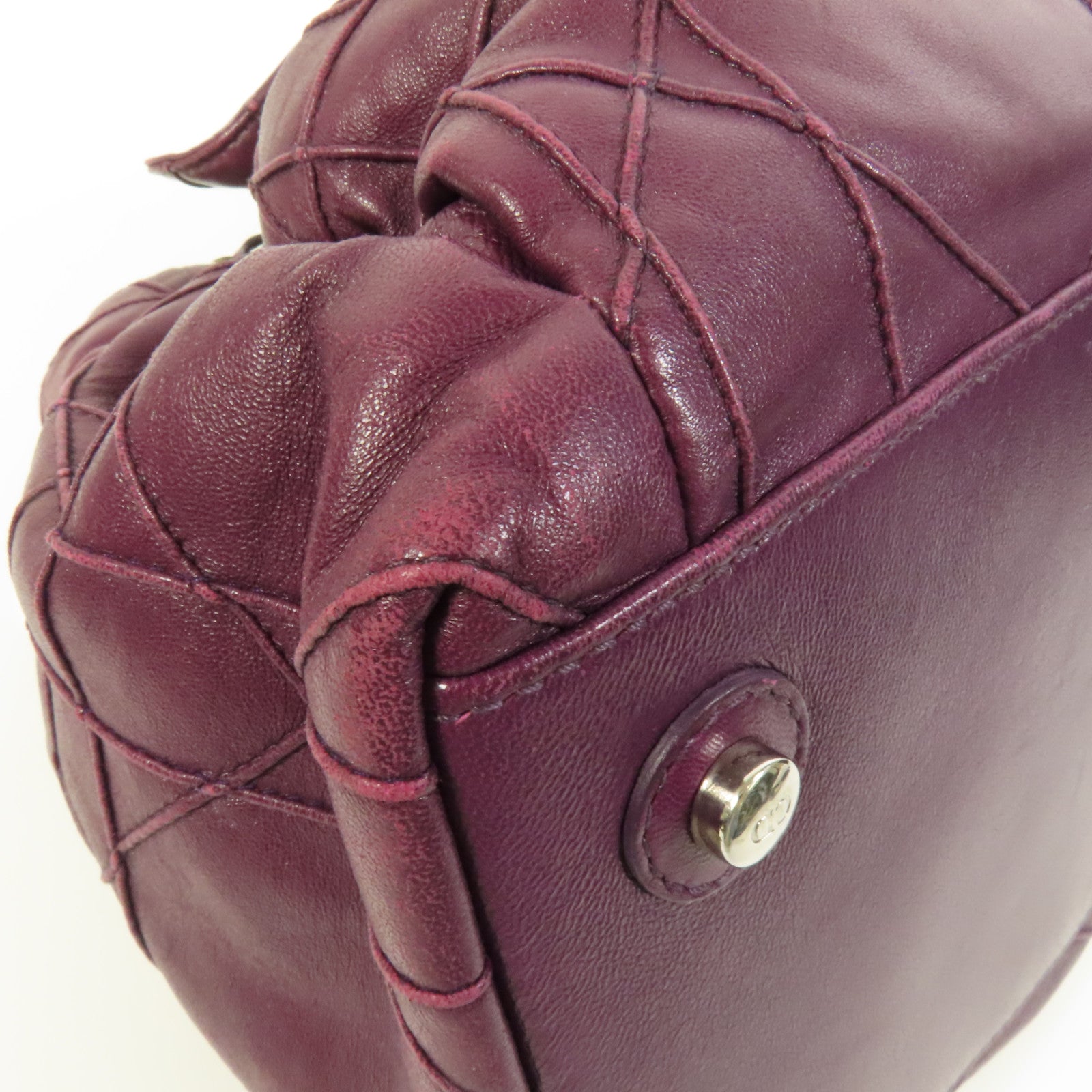 Dior 牛皮皮革Cannage銀扣肩背袋