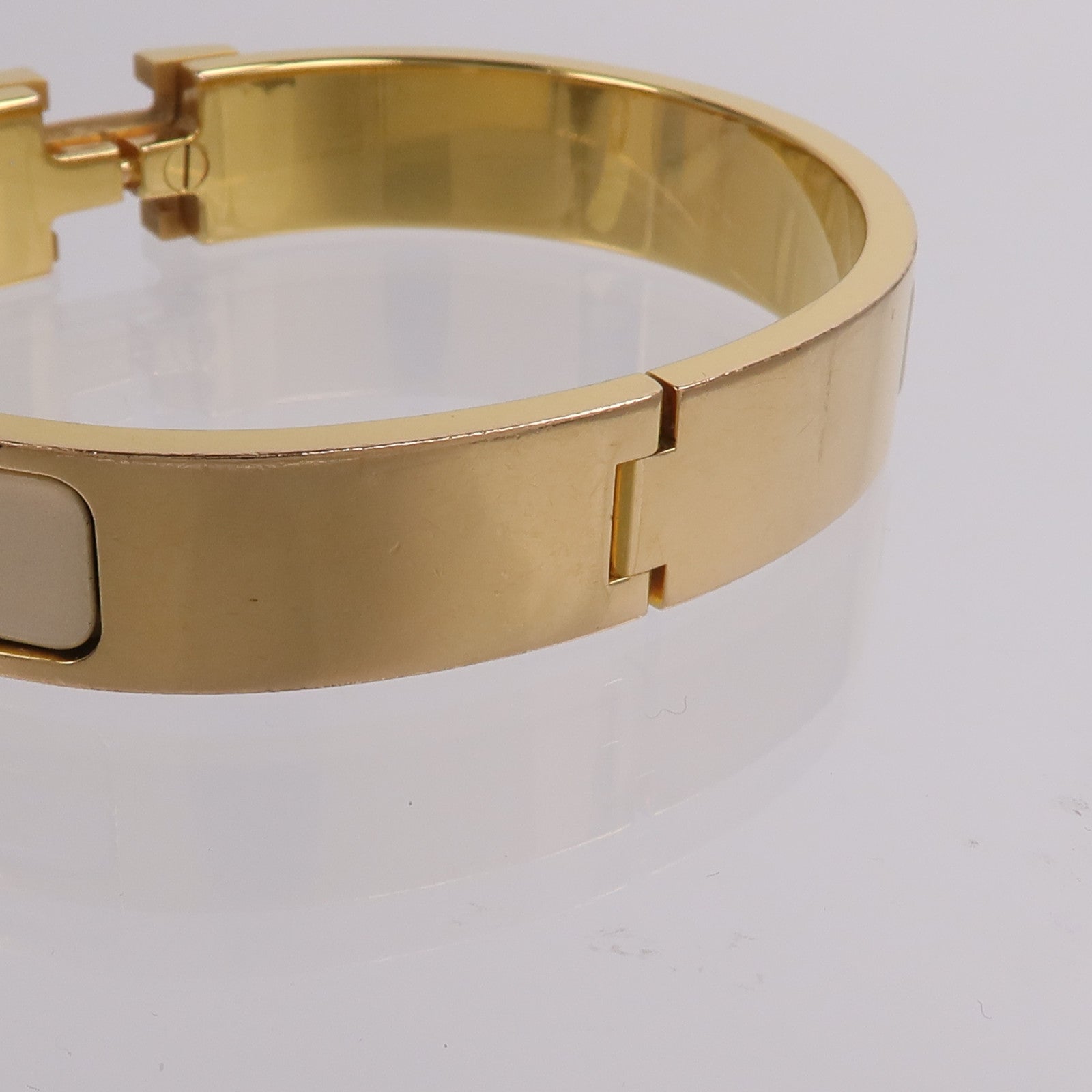 HERMES 金屬/琺瑯Clic H Bracelet手鐲Creme