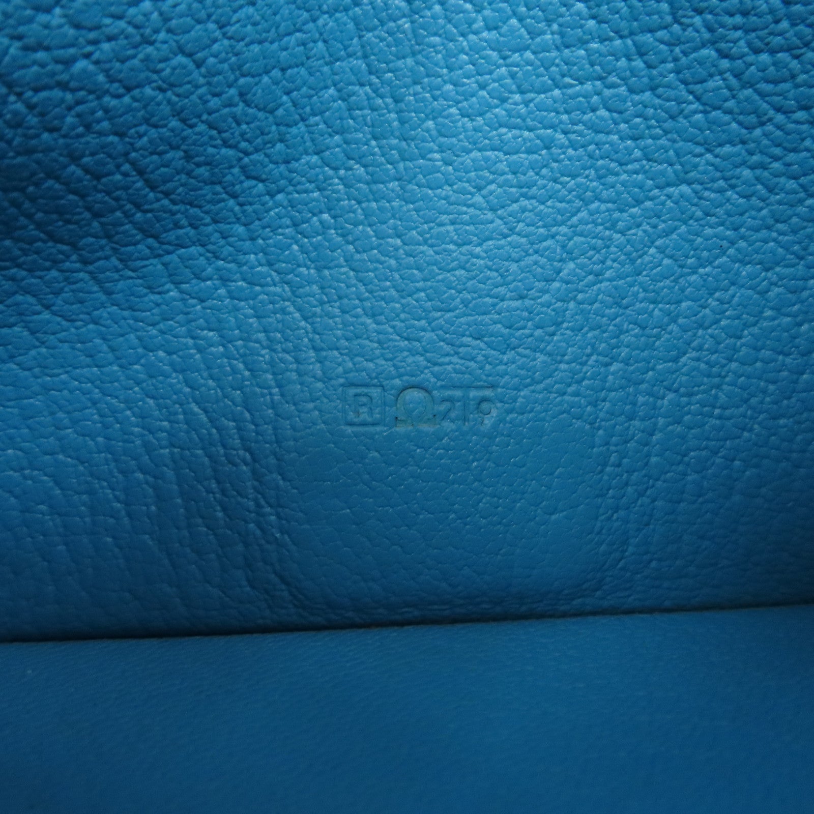 HERMES Chevre皮革Bearn Long Wallet銀扣長錢包Blue Azteque水藍色