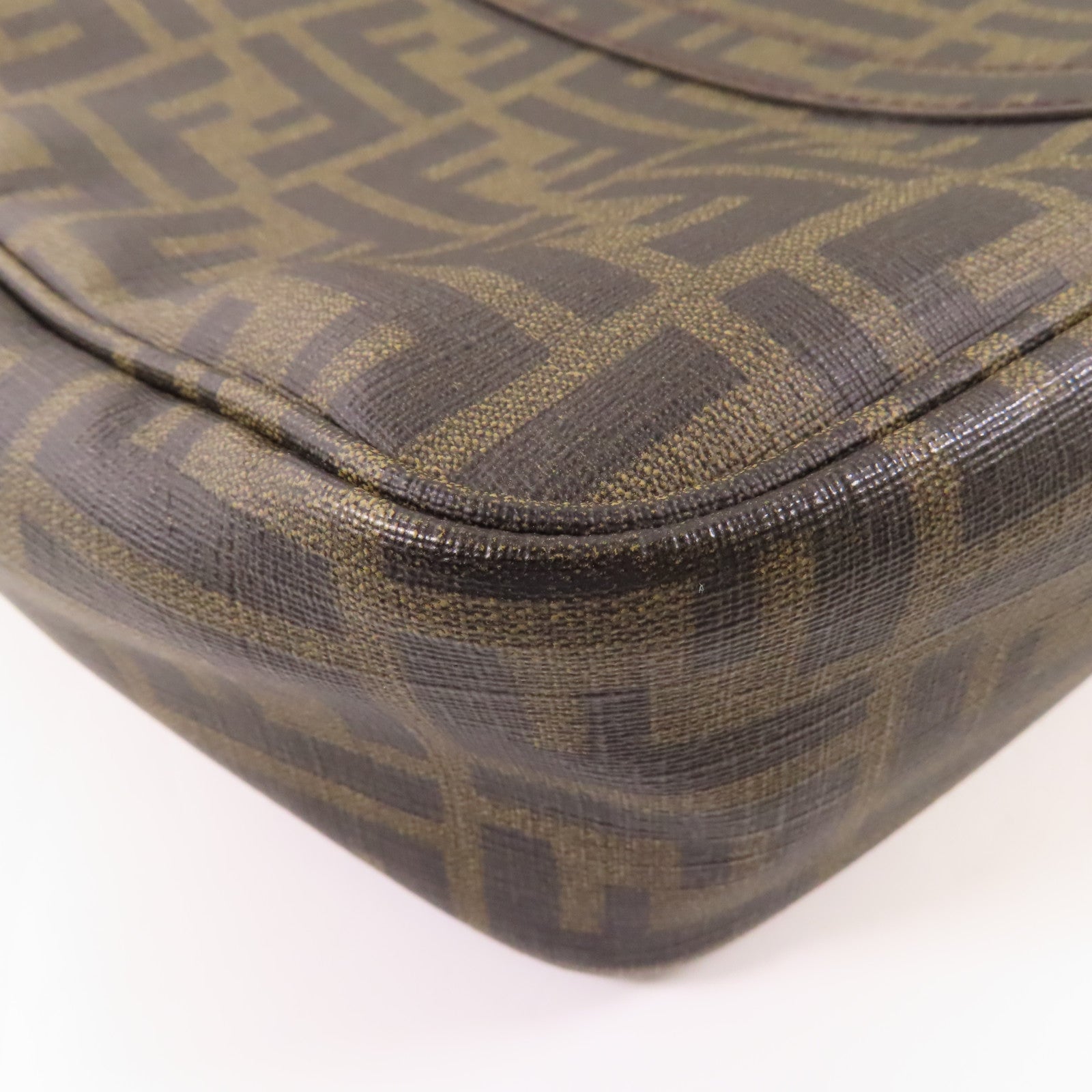 FENDI 塗層帆布Briefcase銀扣手挽肩背兩用袋