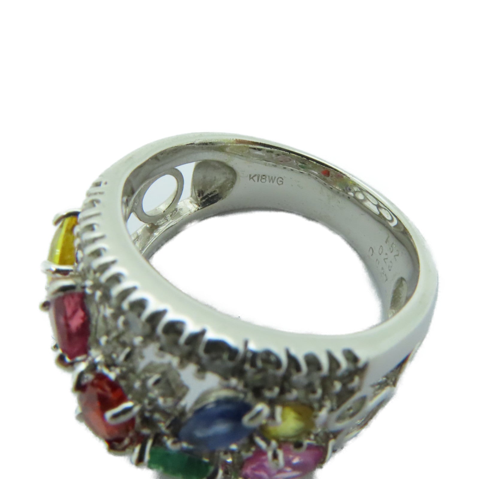 JEWELRY **【激減優惠】18K白金Ring0.037/0.23/1.52ct鑽石戒指彩色US#5.75