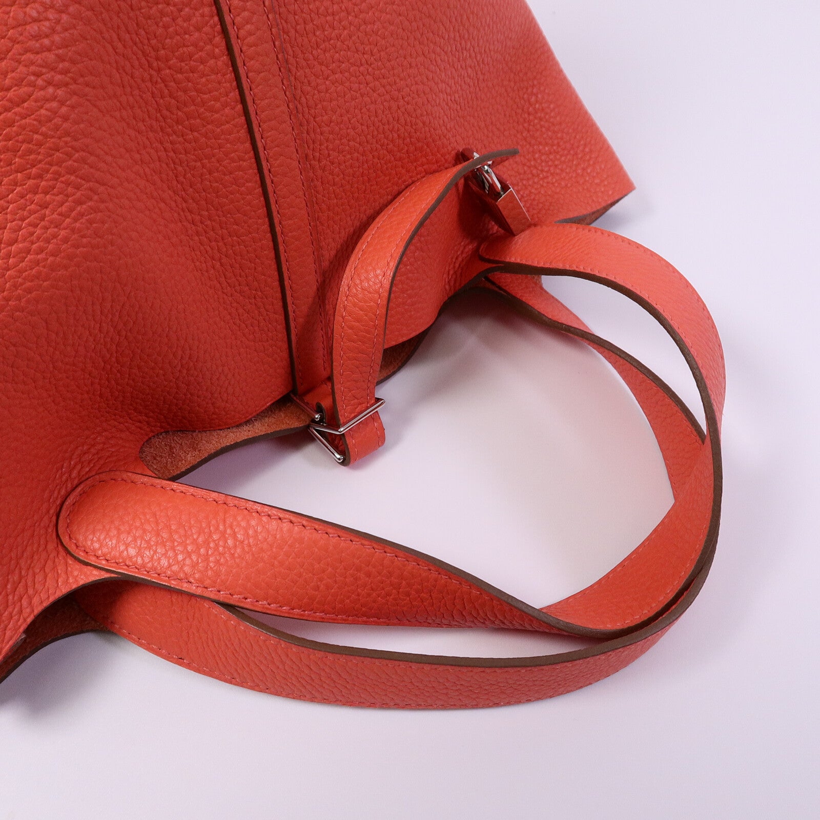 HERMES Clemence皮革Picotin MM扣手挽袋Rose Jaipur