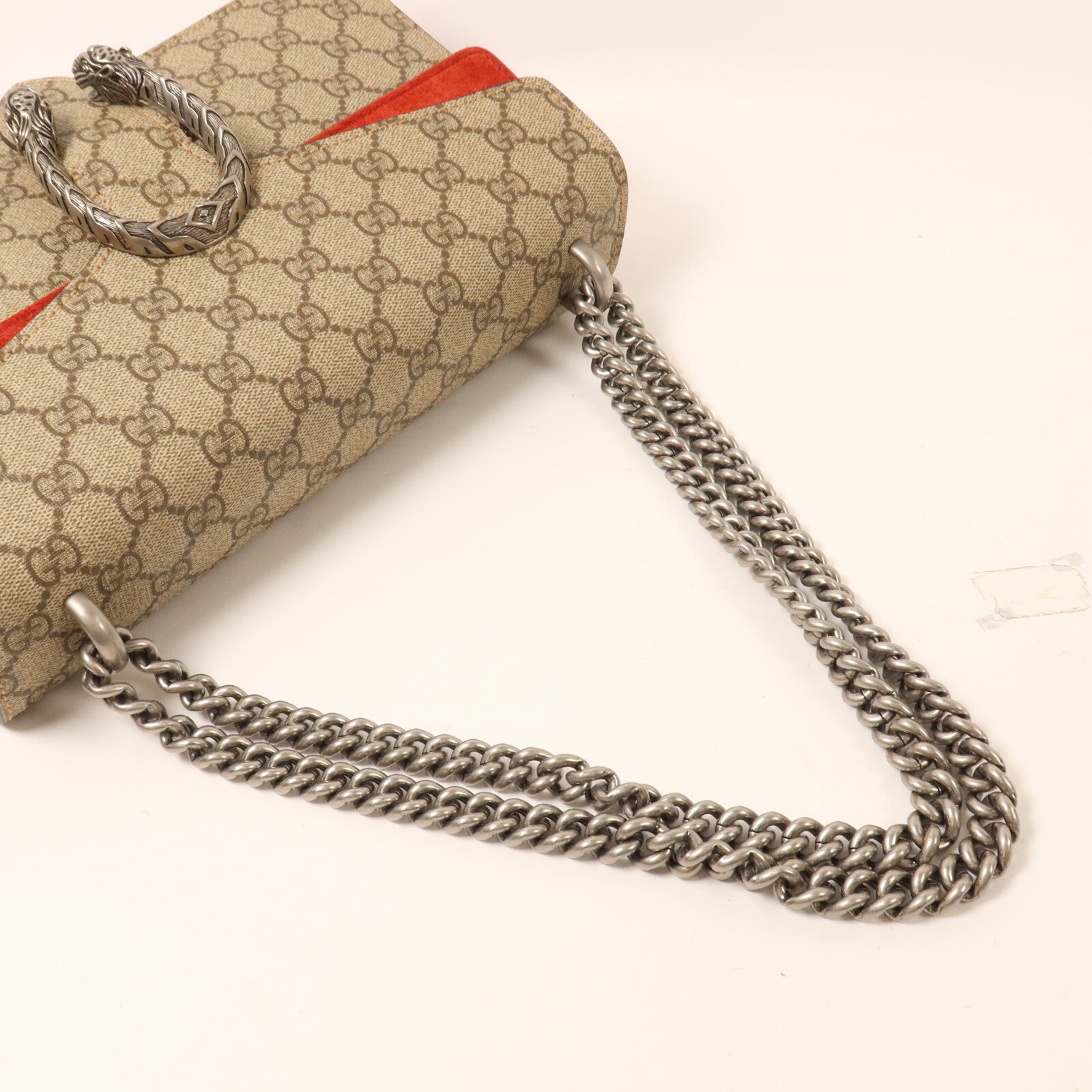 GUCCI 塗層帆布/麂皮皮革Dionysus Small鏈帶肩背袋