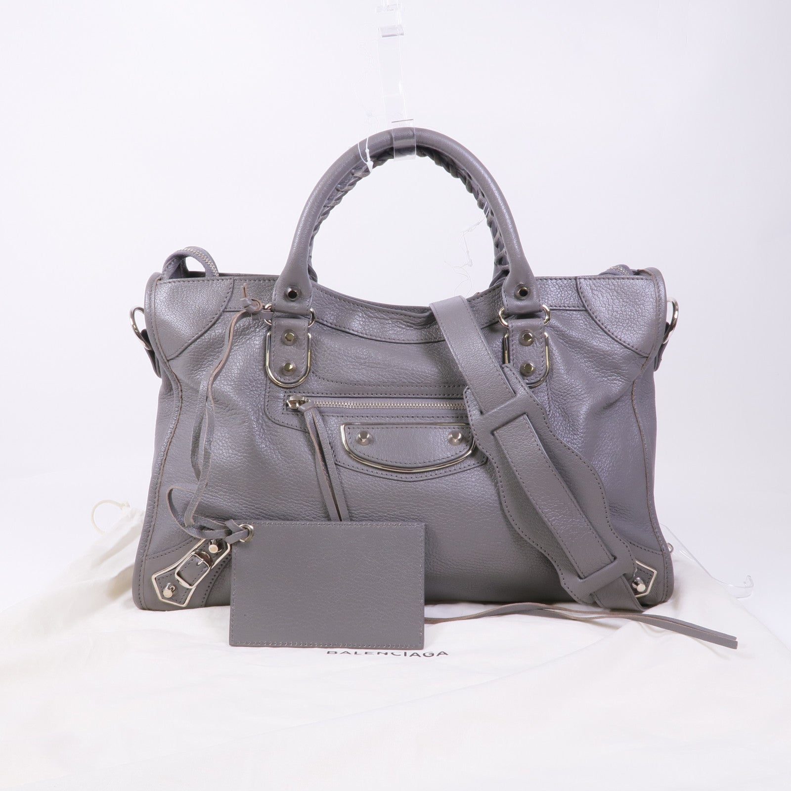 BALENCIAGA 牛皮皮革Giant City銀扣手挽肩背兩用袋