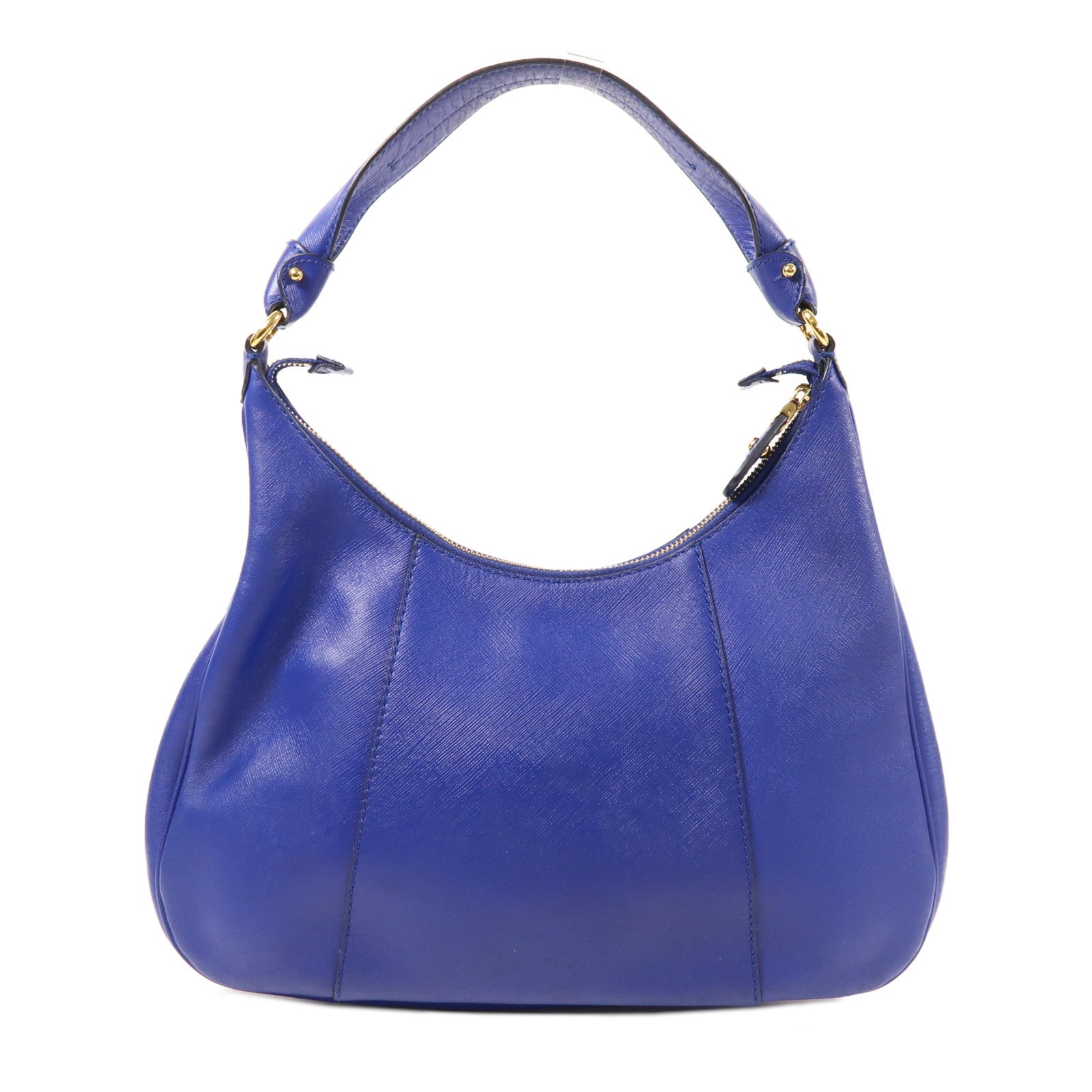 Salvatore Ferragamo GHW Shoulder Bag Calfskin Leather Blue
