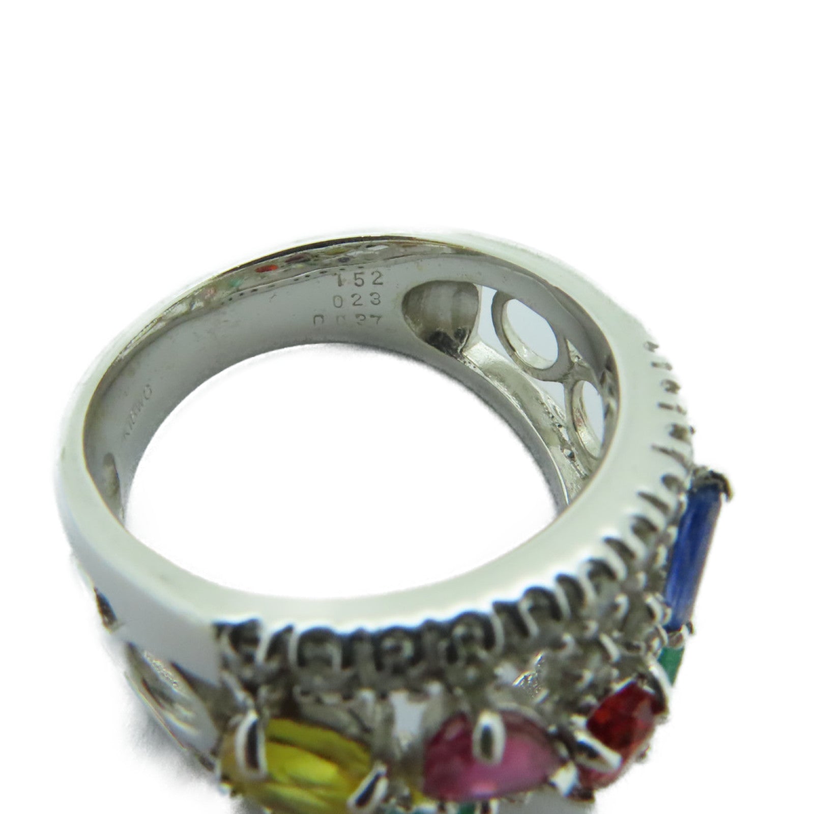 JEWELRY **【激減優惠】18K白金Ring0.037/0.23/1.52ct鑽石戒指彩色US#5.75