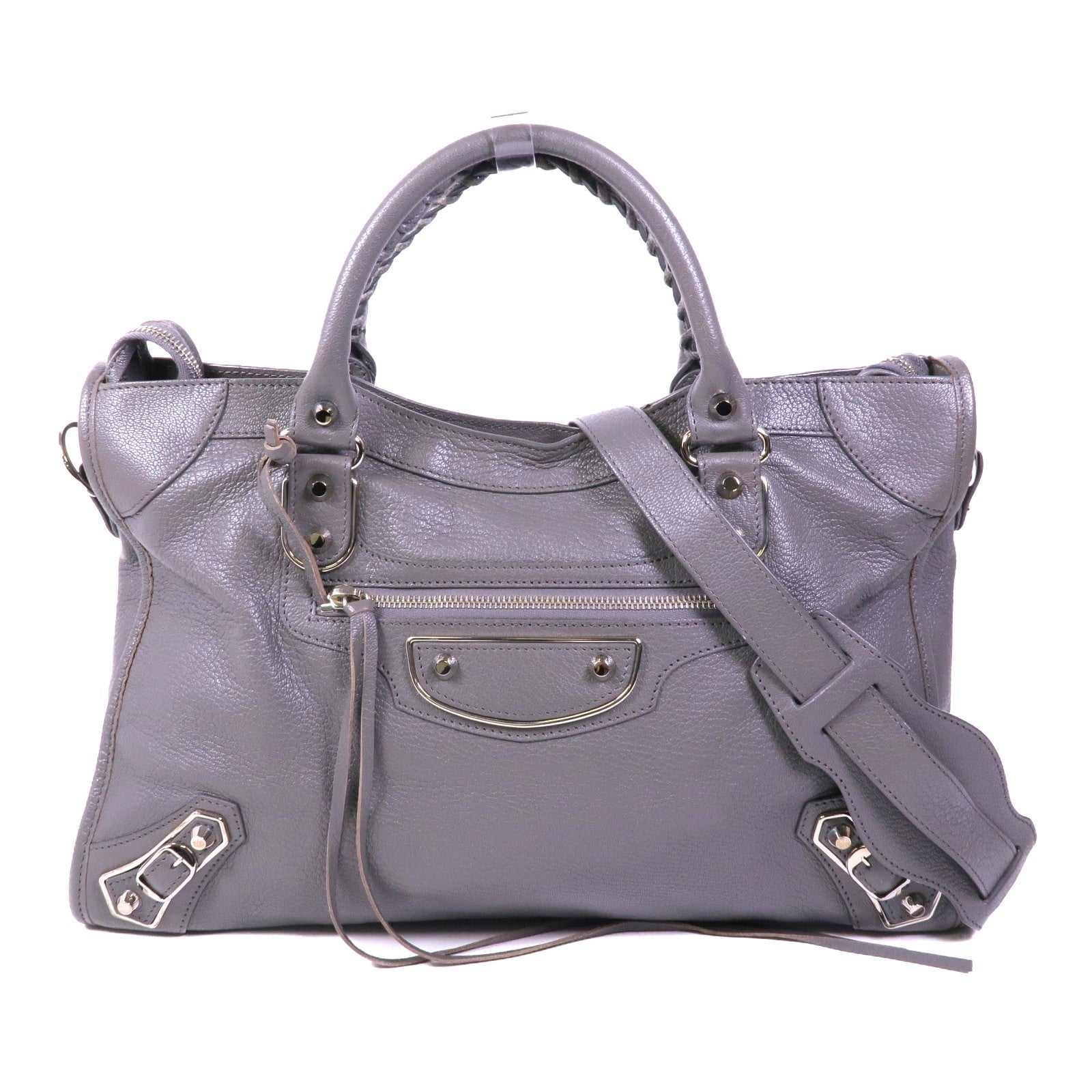 BALENCIAGA 牛皮皮革Giant City銀扣手挽肩背兩用袋