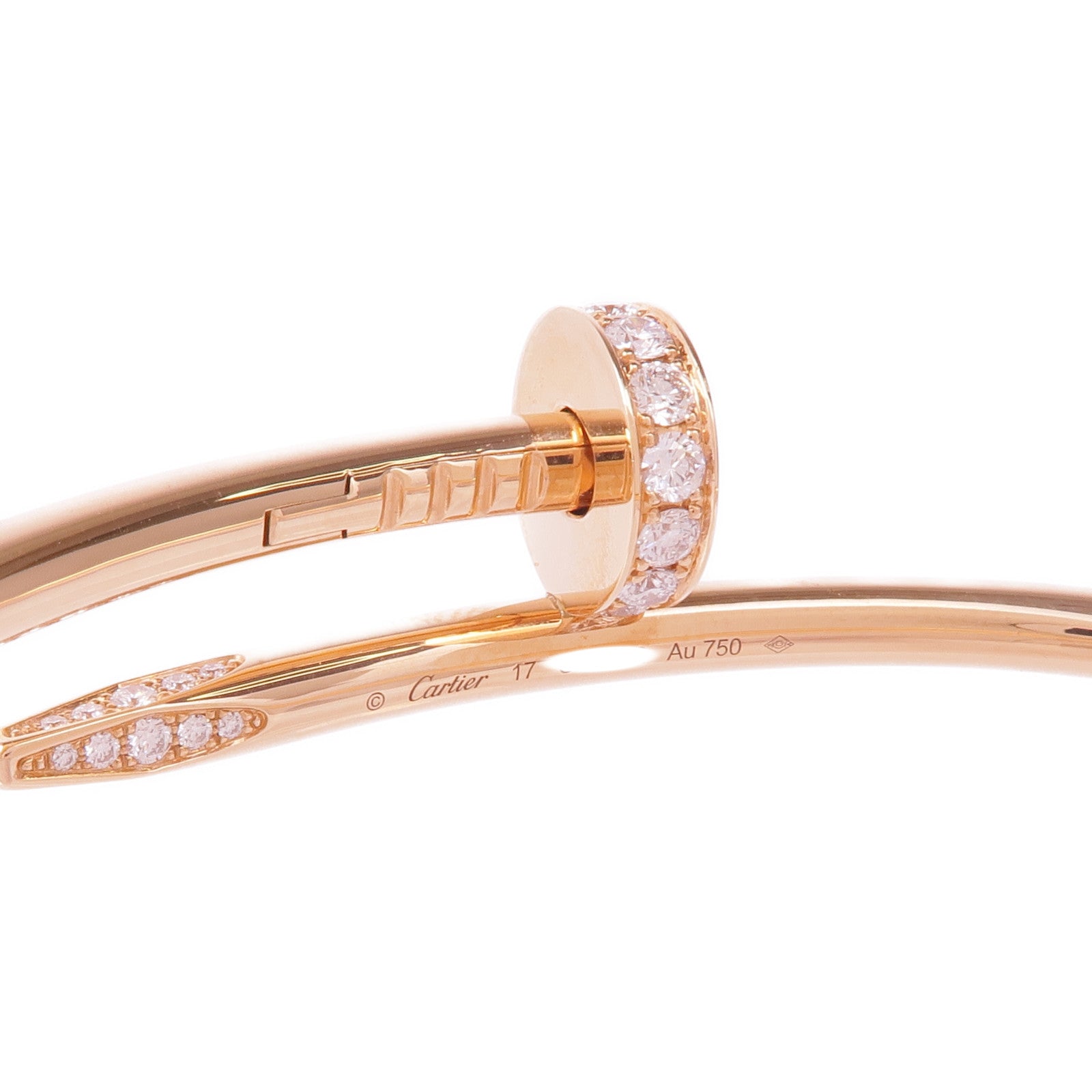 CARTIER 18K玫瑰金Juste un Clou鑽石手鐲Cartier#17