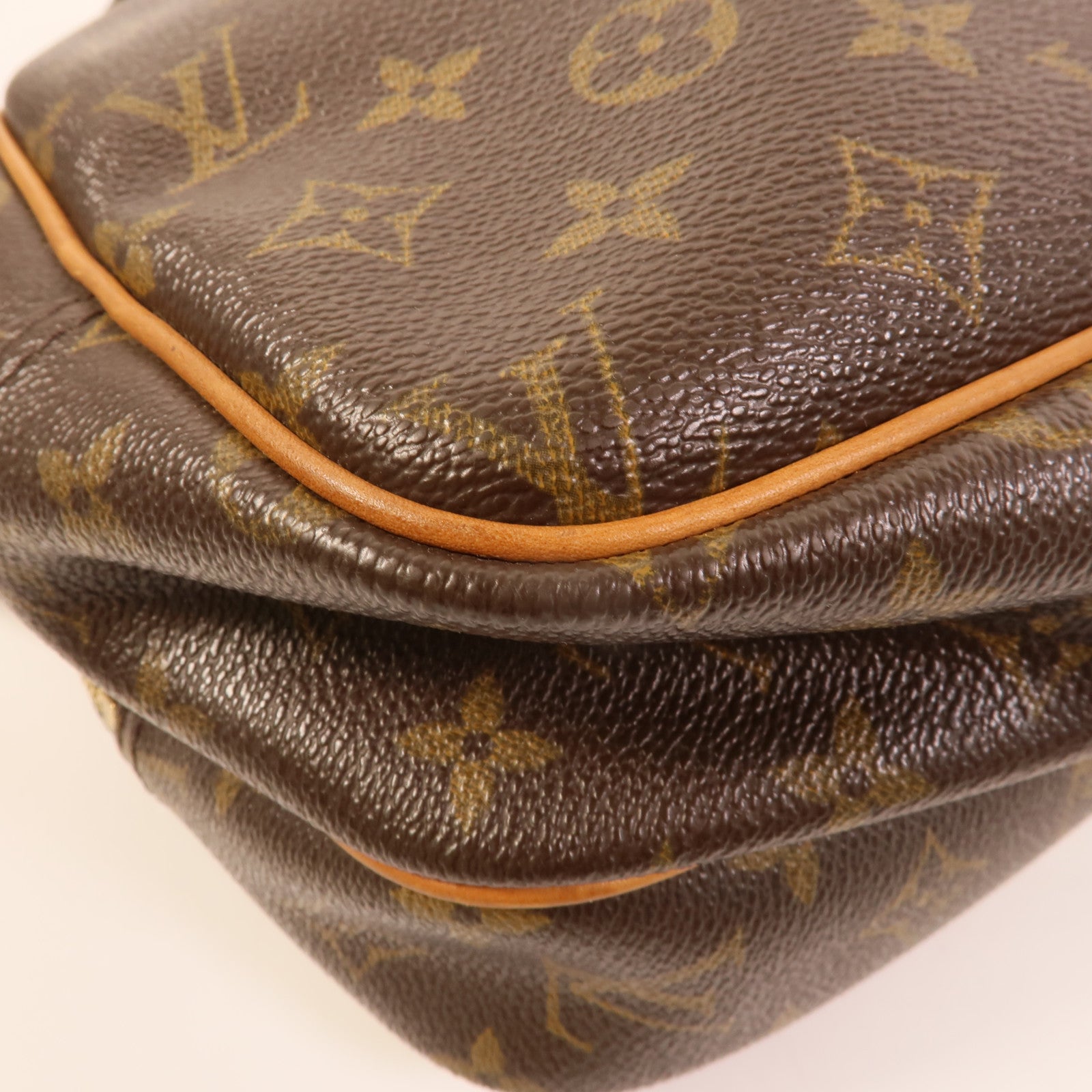 LOUIS VUITTON Monogram Reporter PM金扣肩背袋棕色