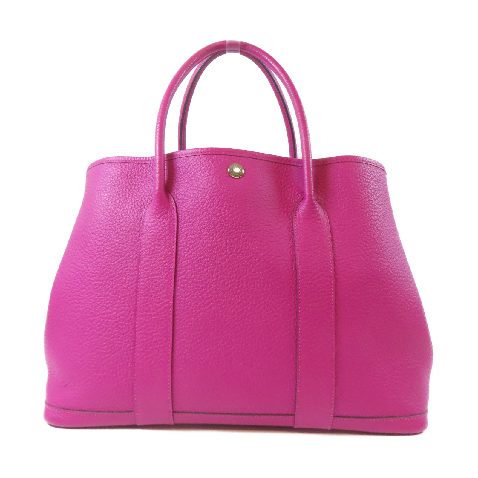 HERMES Negonda皮革Garden Party PM銀扣手挽袋Rose Purple桃紫色