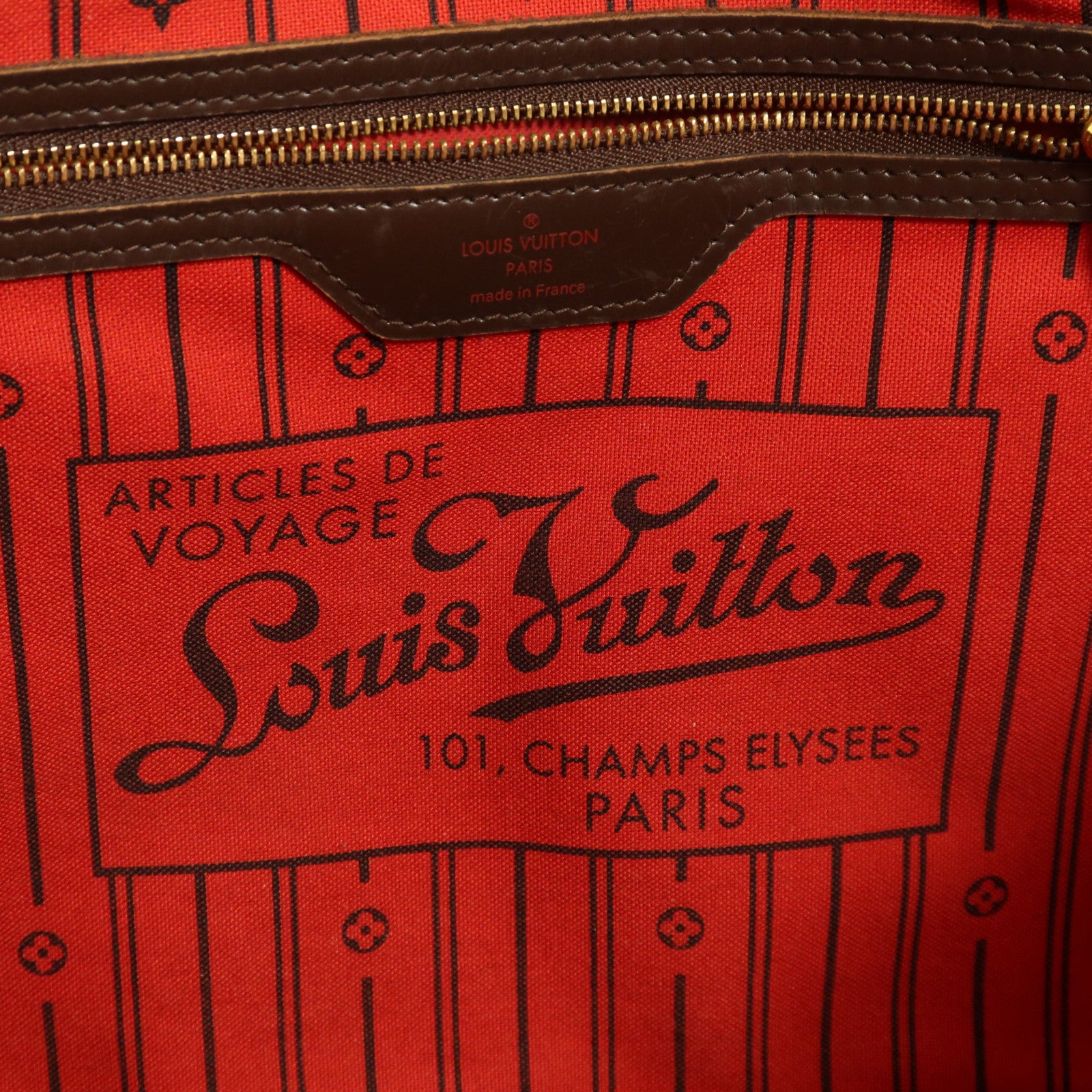 LOUIS VUITTON Damier Neverfull MM金扣手挽袋/肩背袋