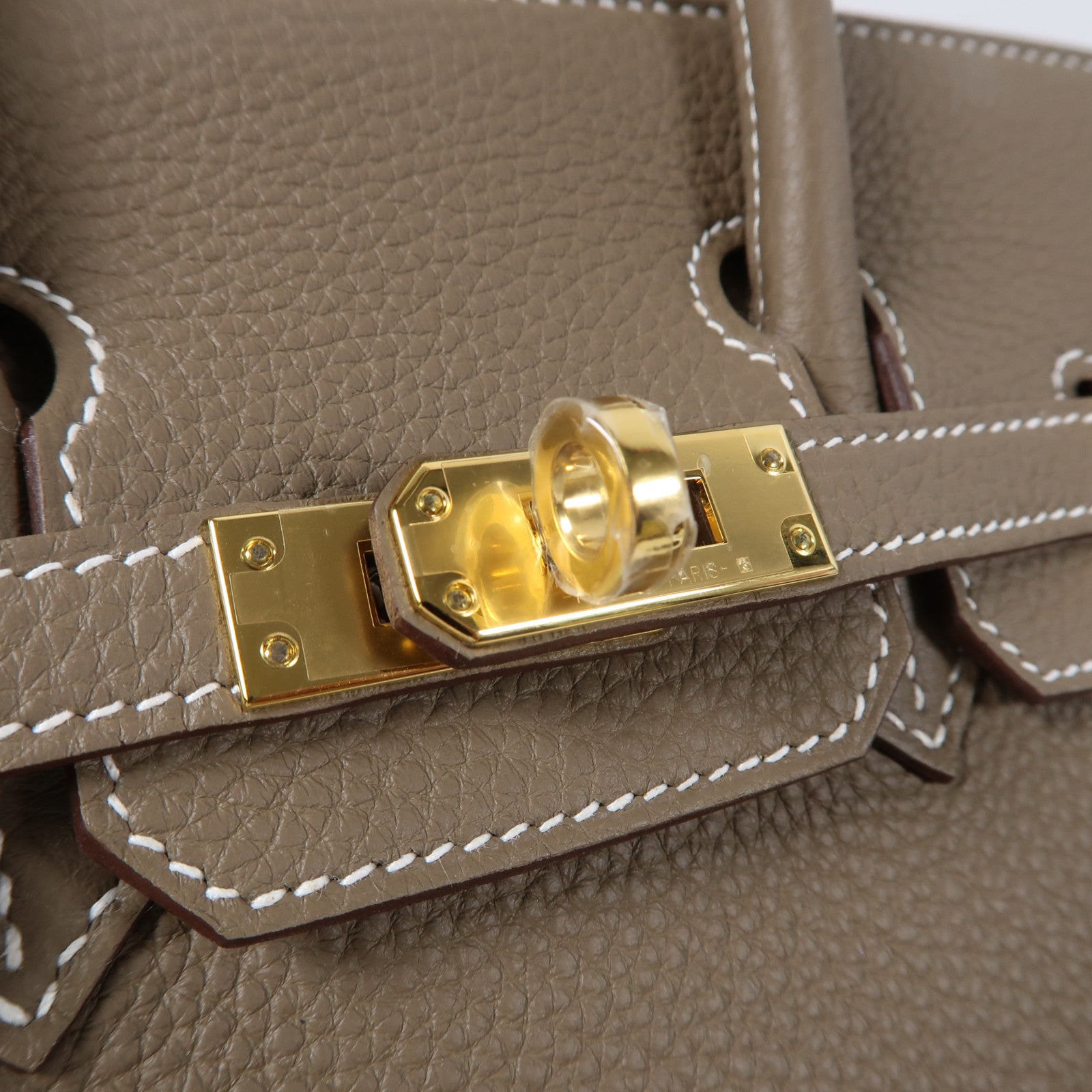 HERMES Togo皮革Birkin 25金扣手挽袋Etoupe大象灰色