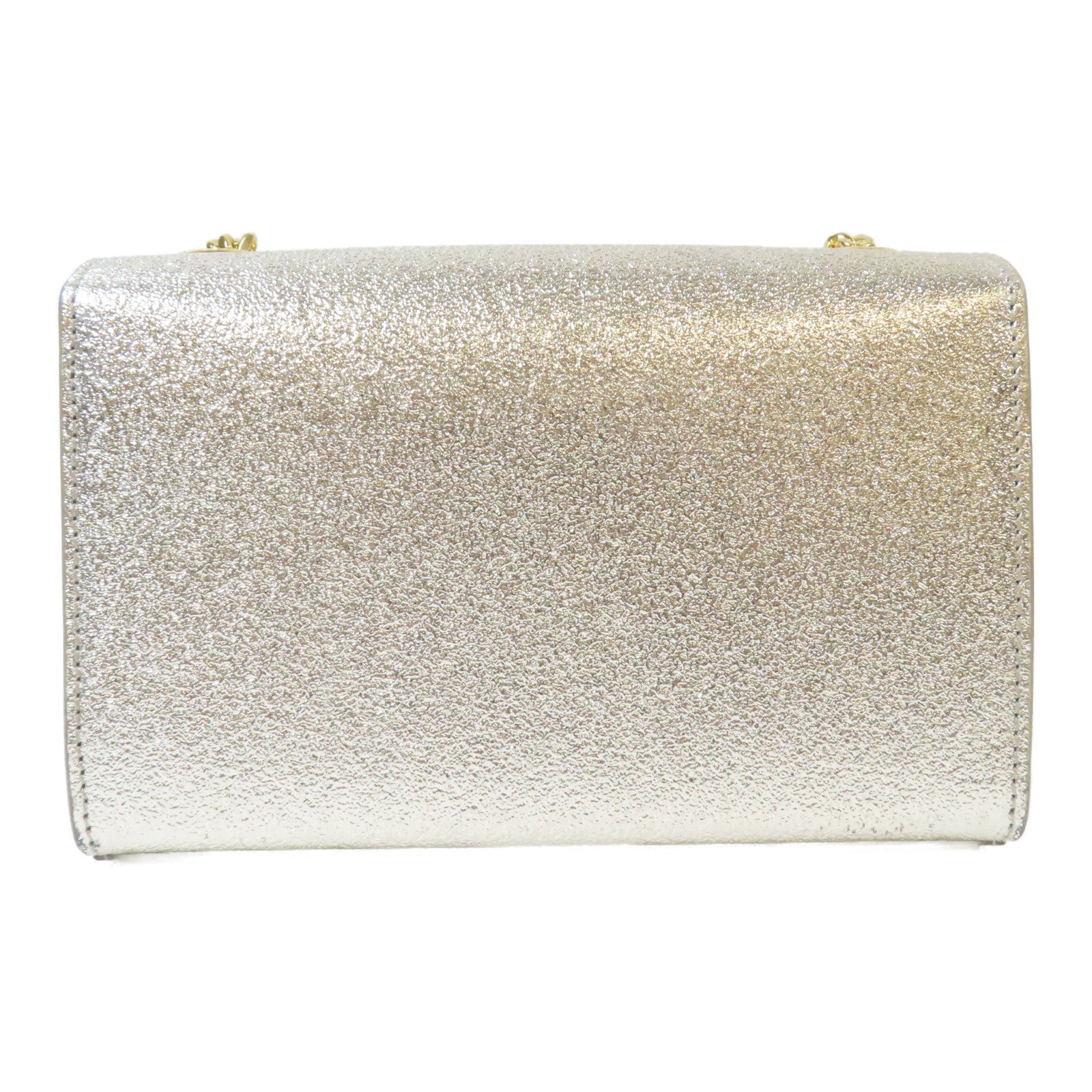 SAINT LAURENT 牛皮皮革Kate Small Bag金扣鏈帶肩背袋銀色